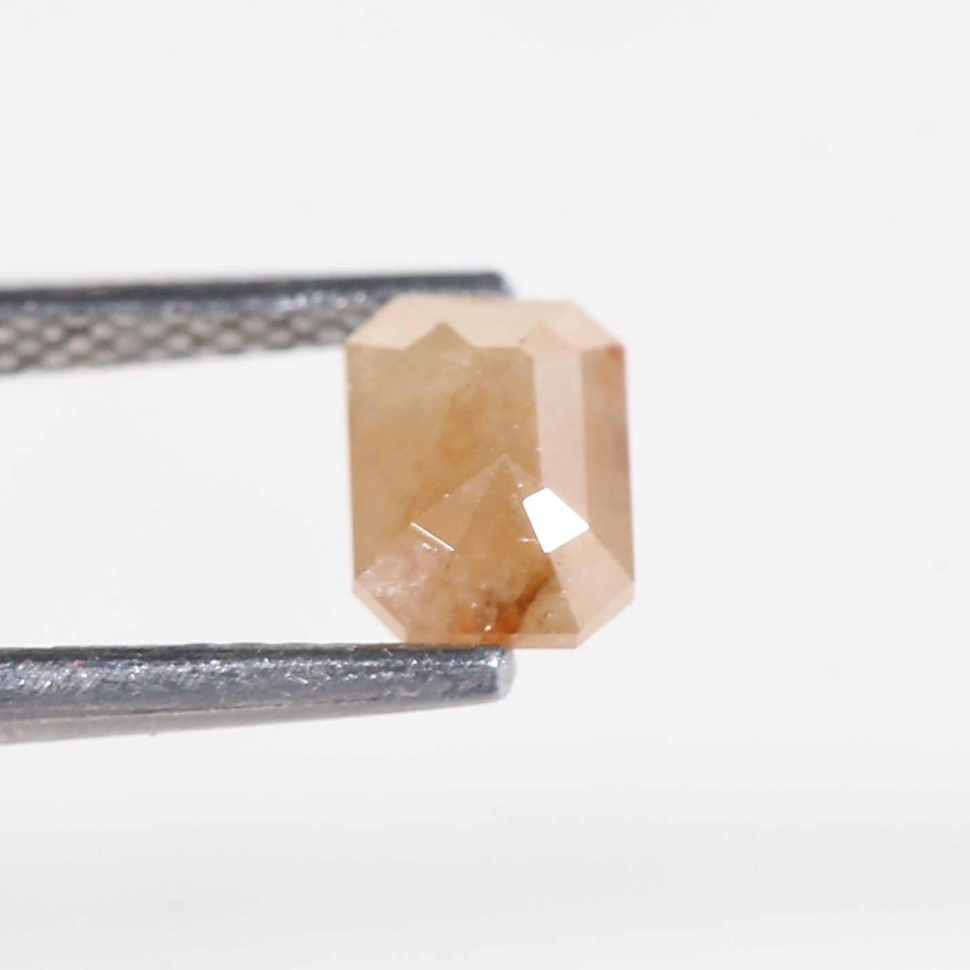 0.78 Carat Orange Natural Emerald Cut Diamond 6.1 MM