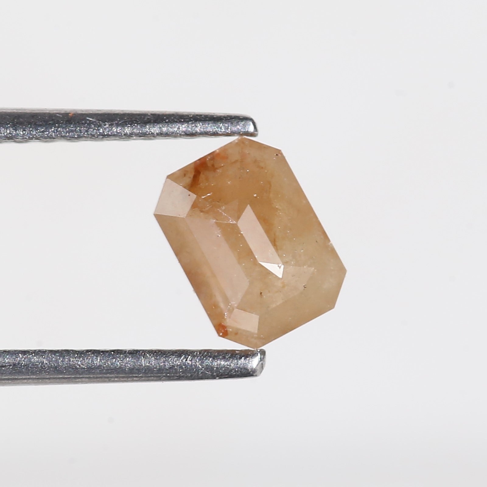 0.78 Carat Orange Natural Emerald Cut Diamond 6.1 MM