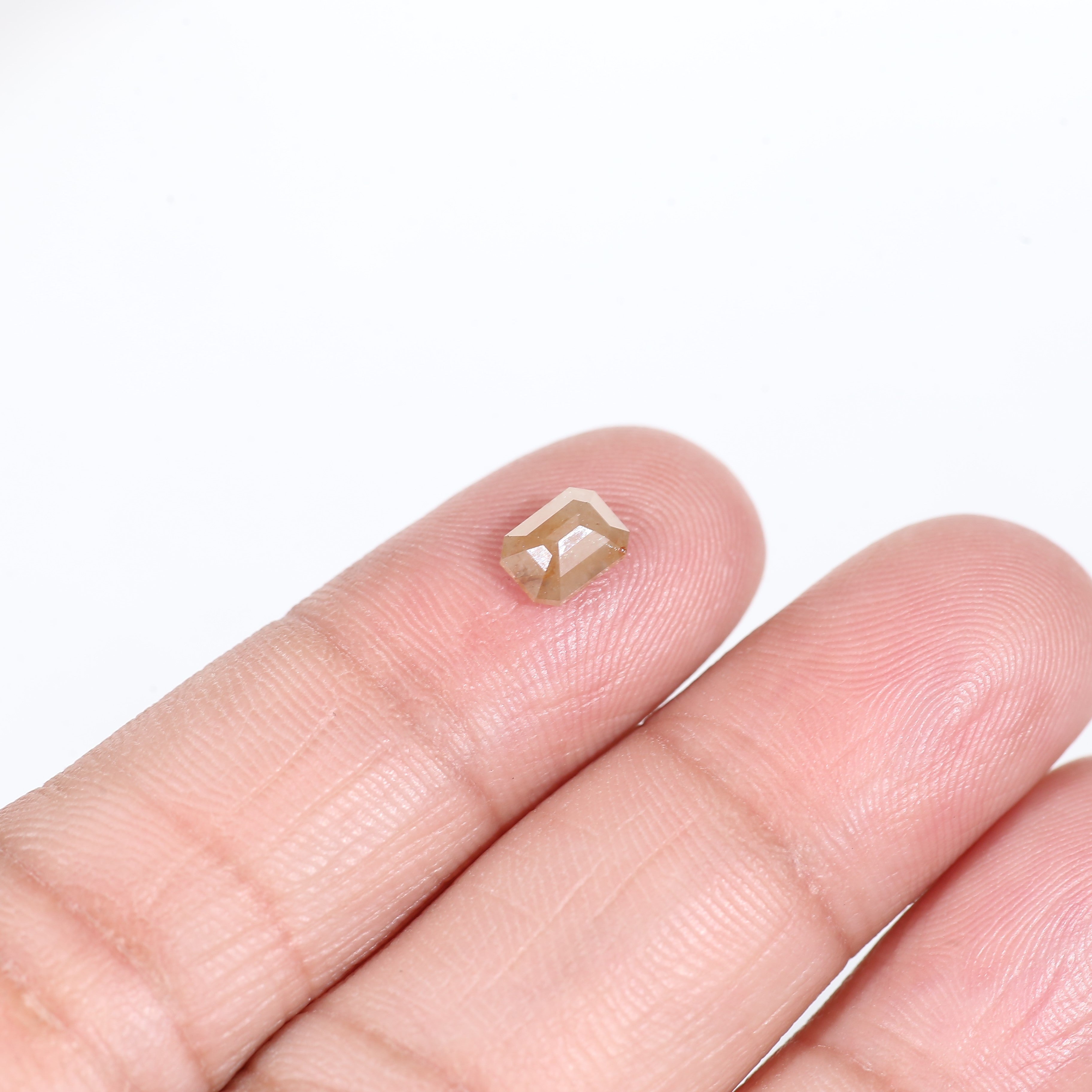 0.78 Carat Orange Natural Emerald Cut Diamond 6.1 MM