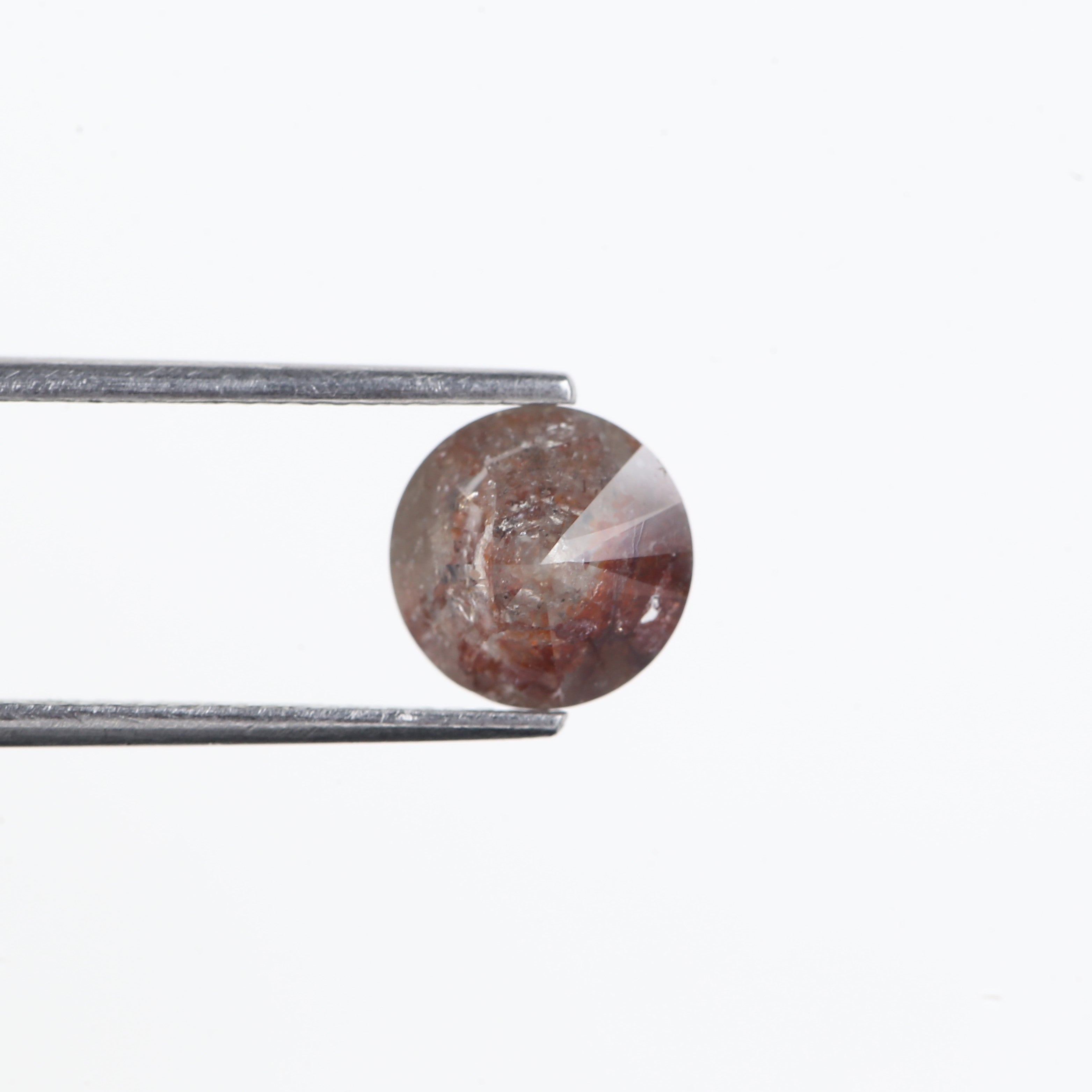 2.39 Carat Natural Round Gray Red Salt and Pepper Diamond 8.01 MM