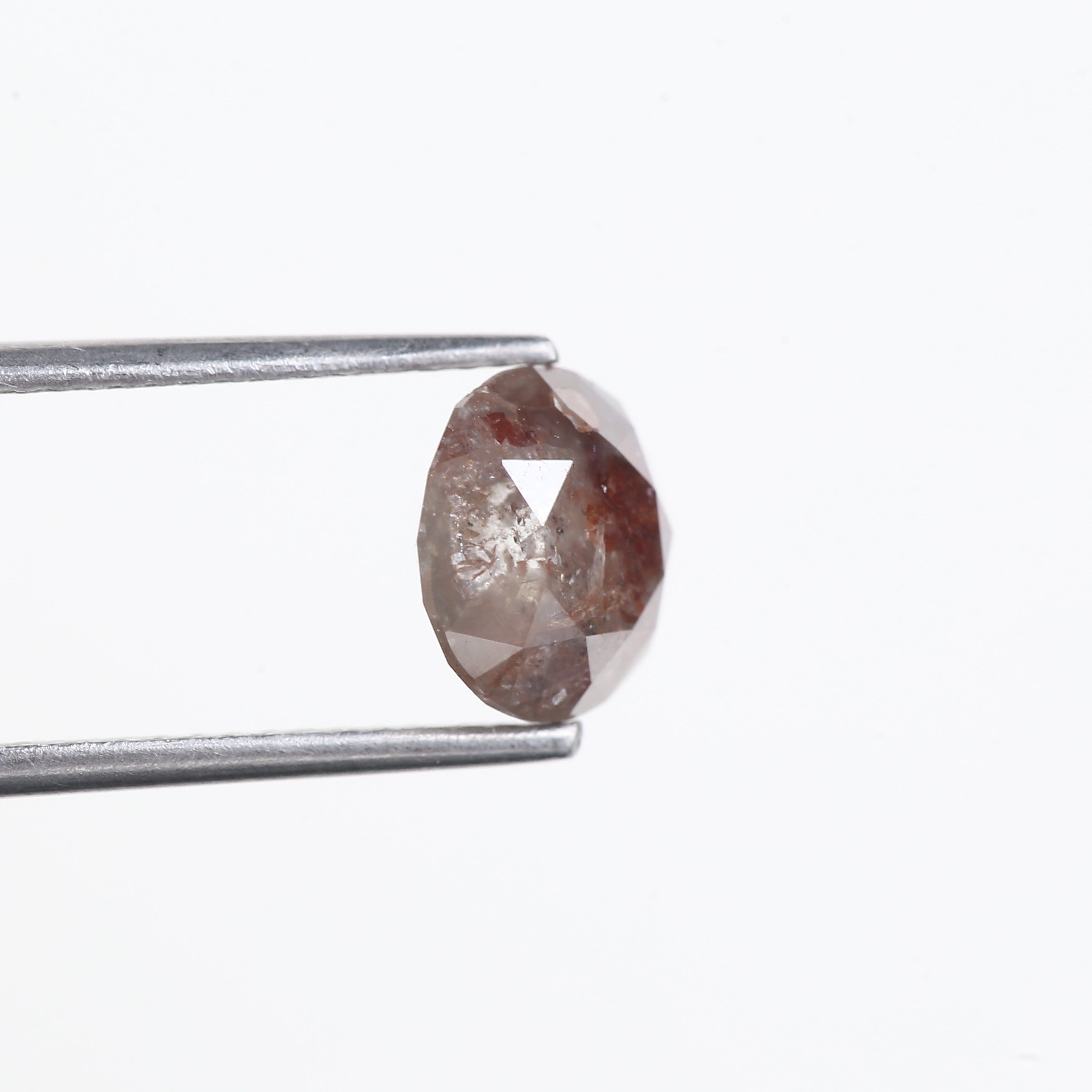 2.39 Carat Natural Round Gray Red Salt and Pepper Diamond 8.01 MM