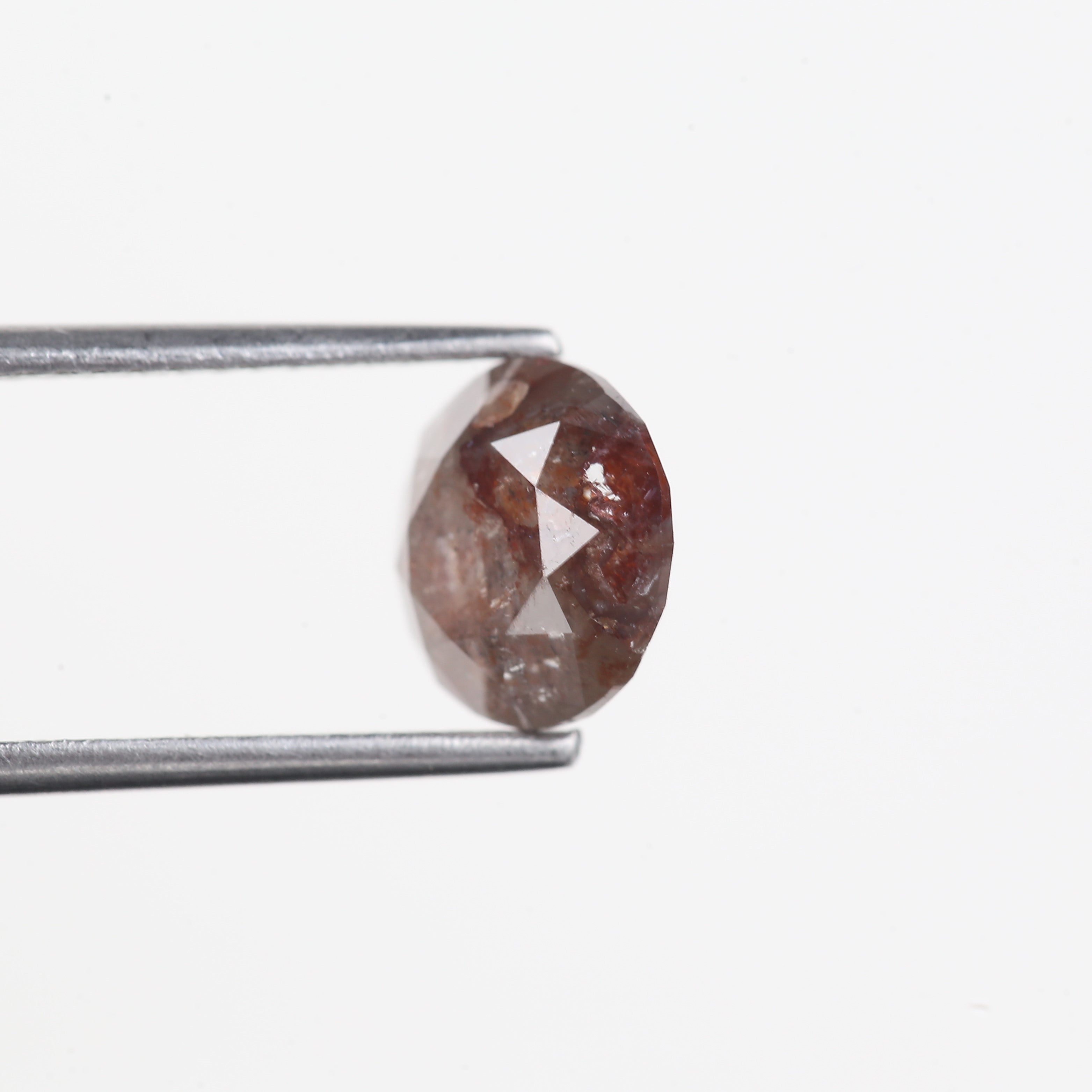 2.39 Carat Natural Round Gray Red Salt and Pepper Diamond 8.01 MM