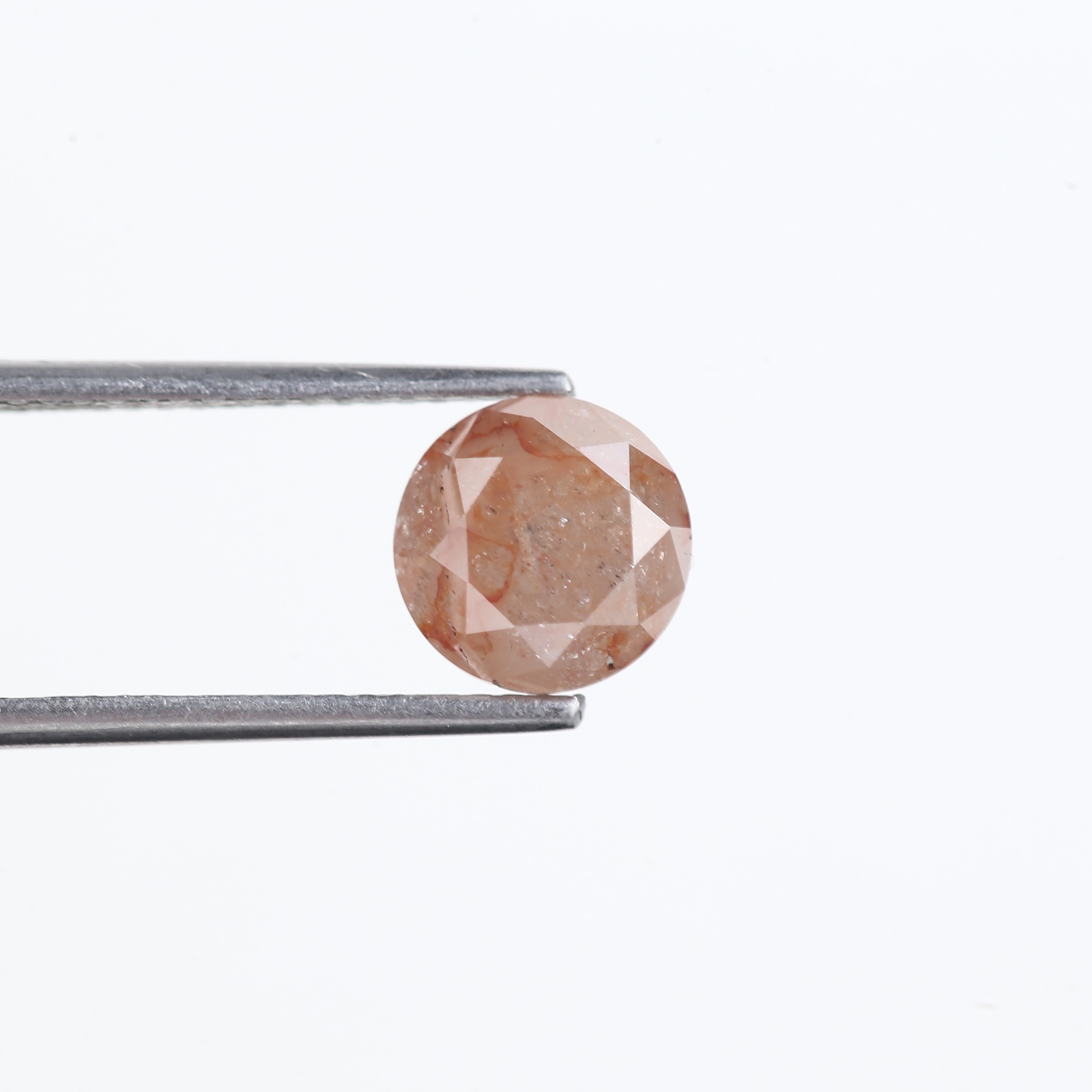 2.19 Carat Natural Round Orange Salt Pepper Diamond 7.37 MM