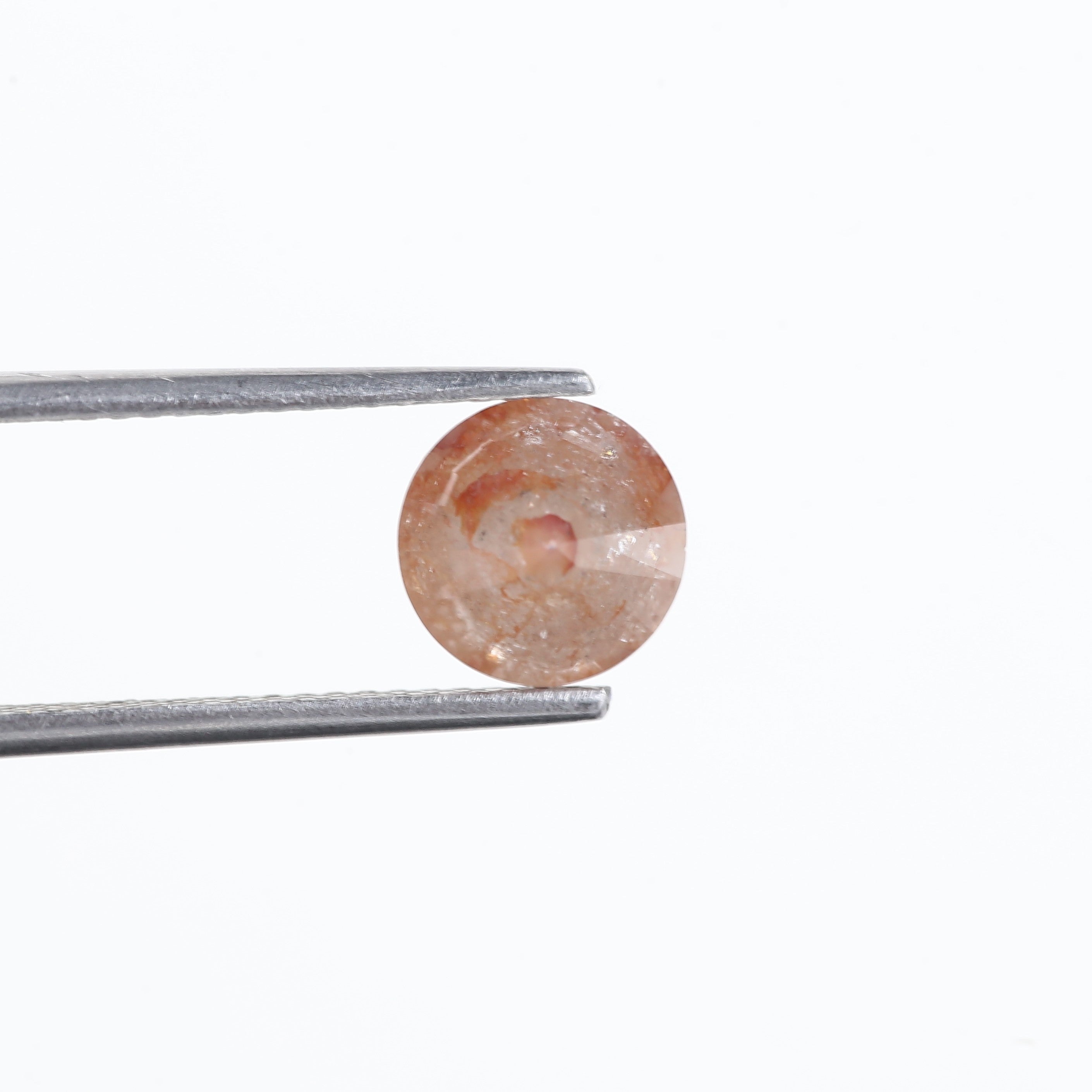 2.19 Carat Natural Round Orange Salt Pepper Diamond 7.37 MM