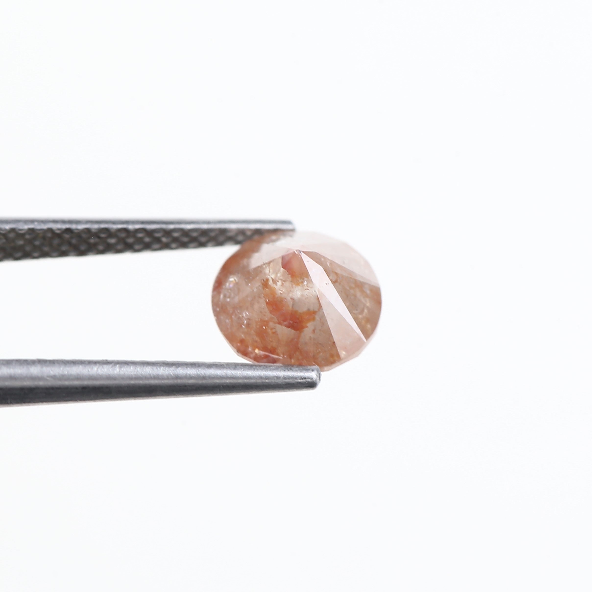 2.19 Carat Natural Round Orange Salt Pepper Diamond 7.37 MM