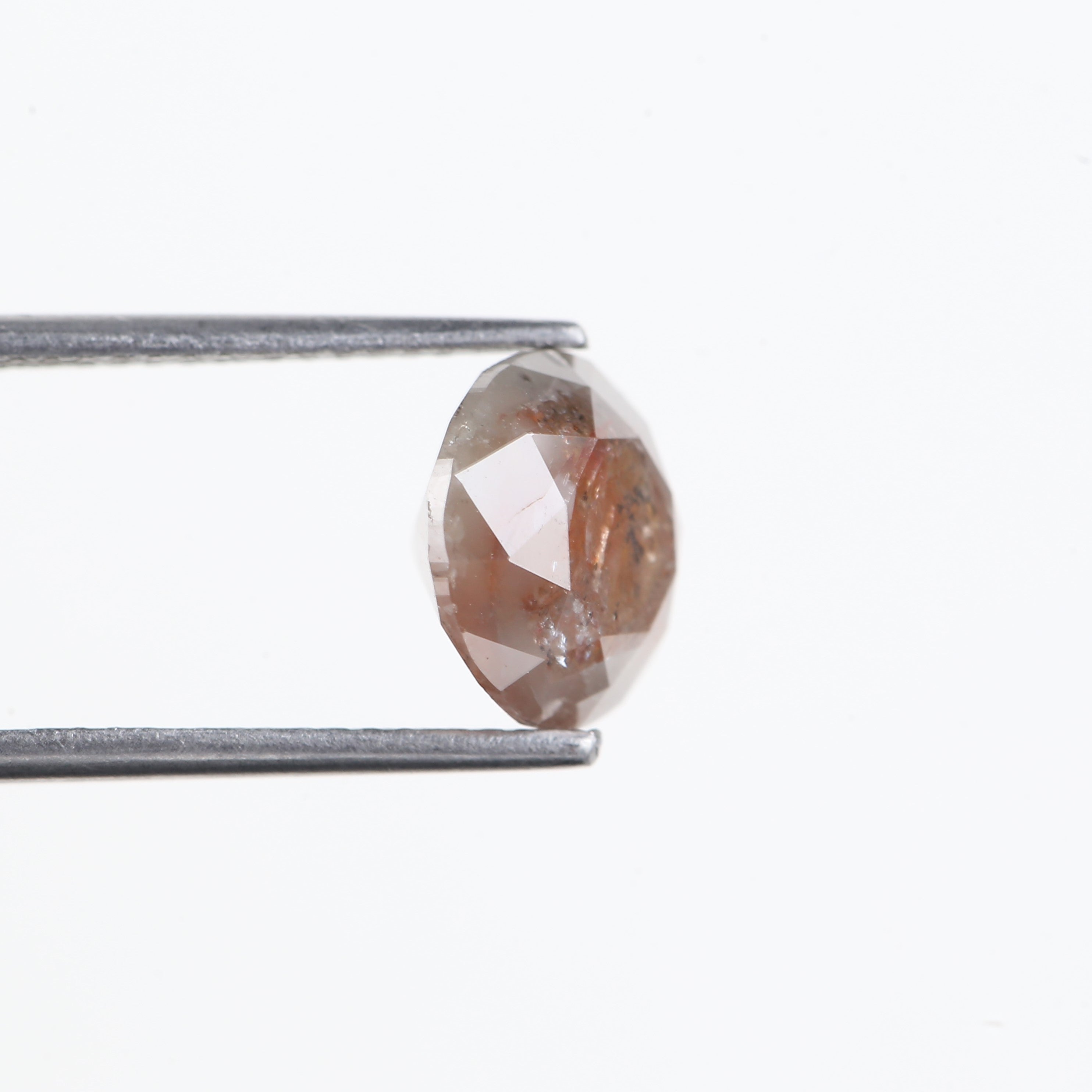 3.18 Carat Natural Round Salt and Pepper Orange Diamond 8.88 MM