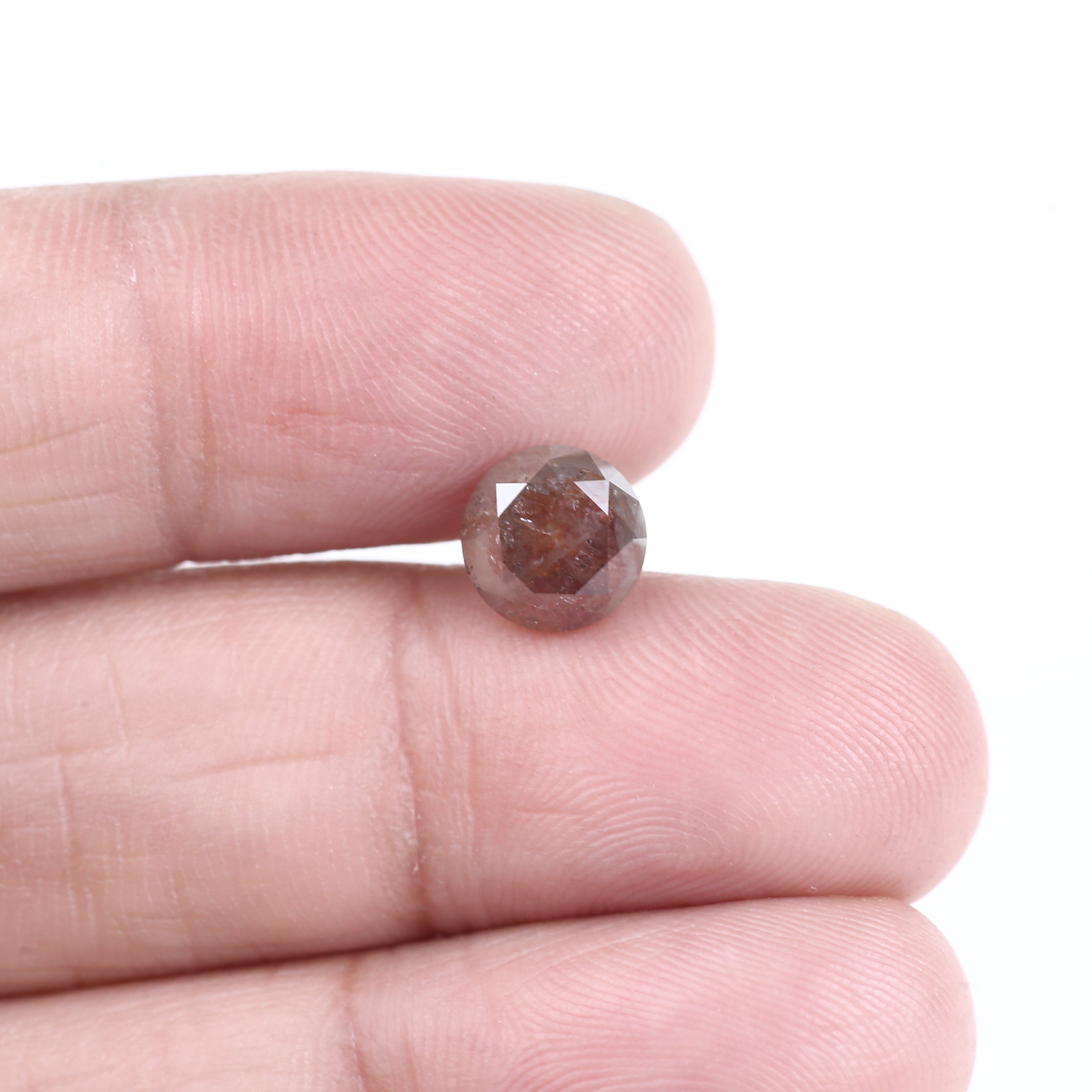 2.20 Carat Salt and Pepper Round Cut Diamond For Celestial Rings 7.36 MM