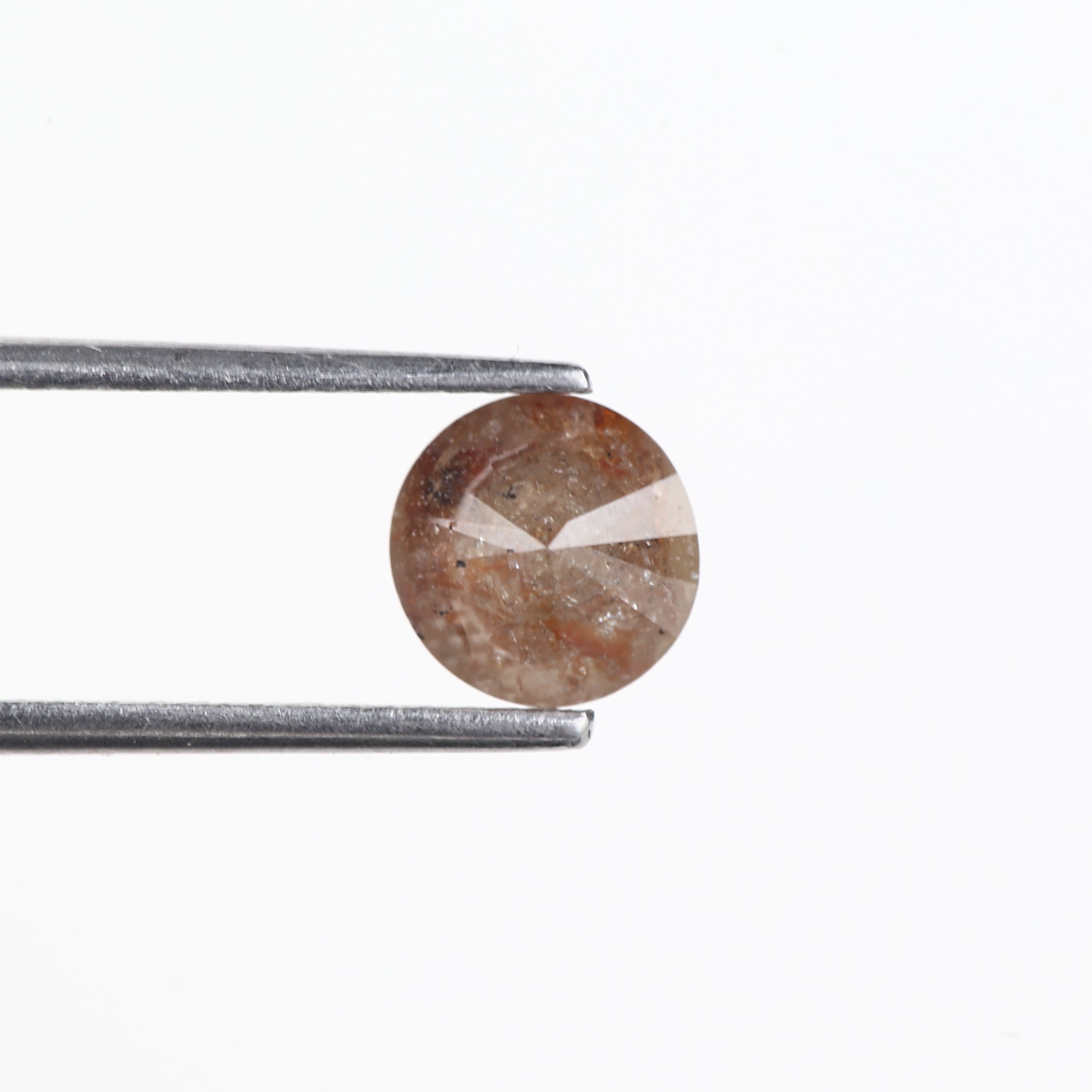 1.56 Carat Red Brown Salt And Pepper Round Cut Natural Diamond 6.83 MM