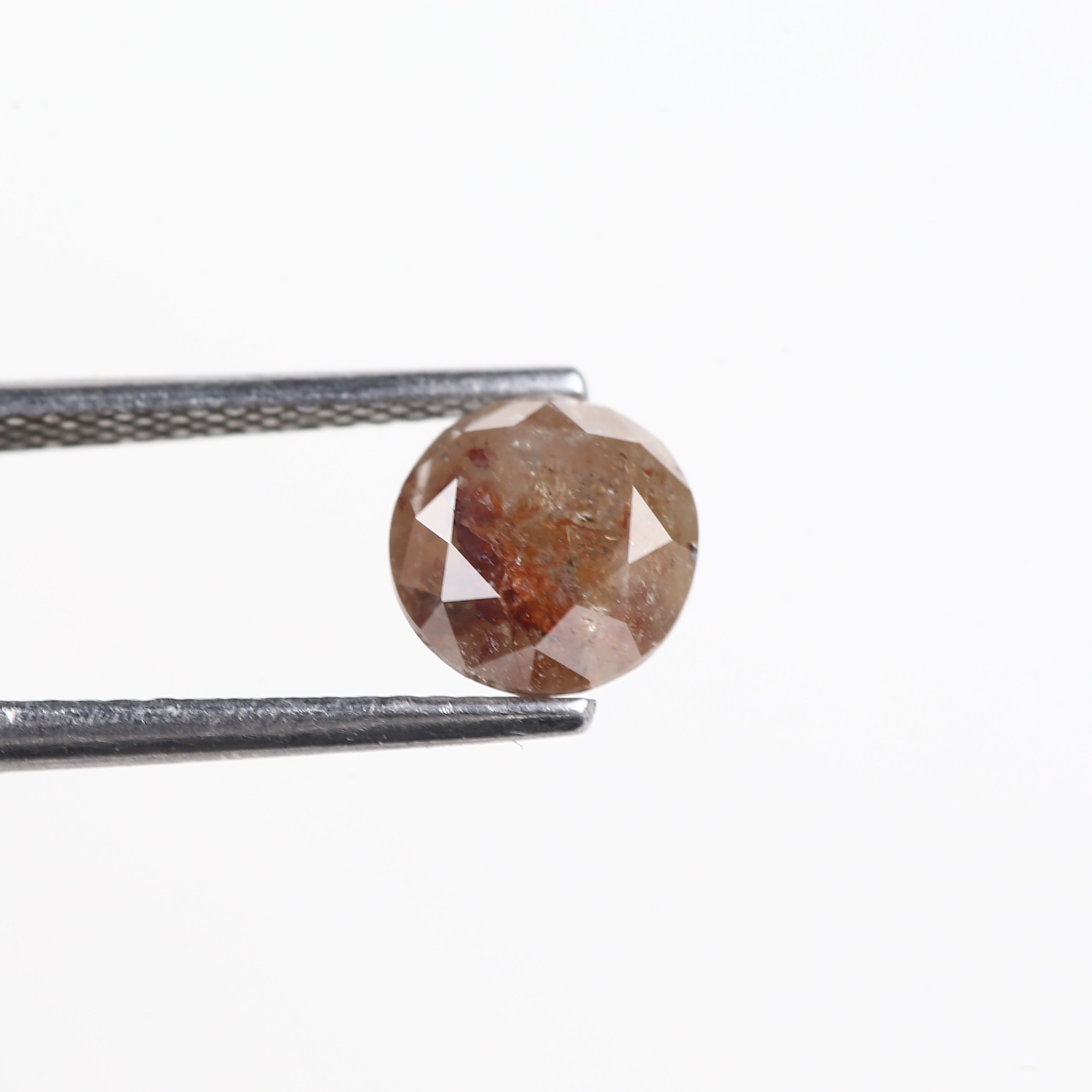 1.56 Carat Red Brown Salt And Pepper Round Cut Natural Diamond 6.83 MM