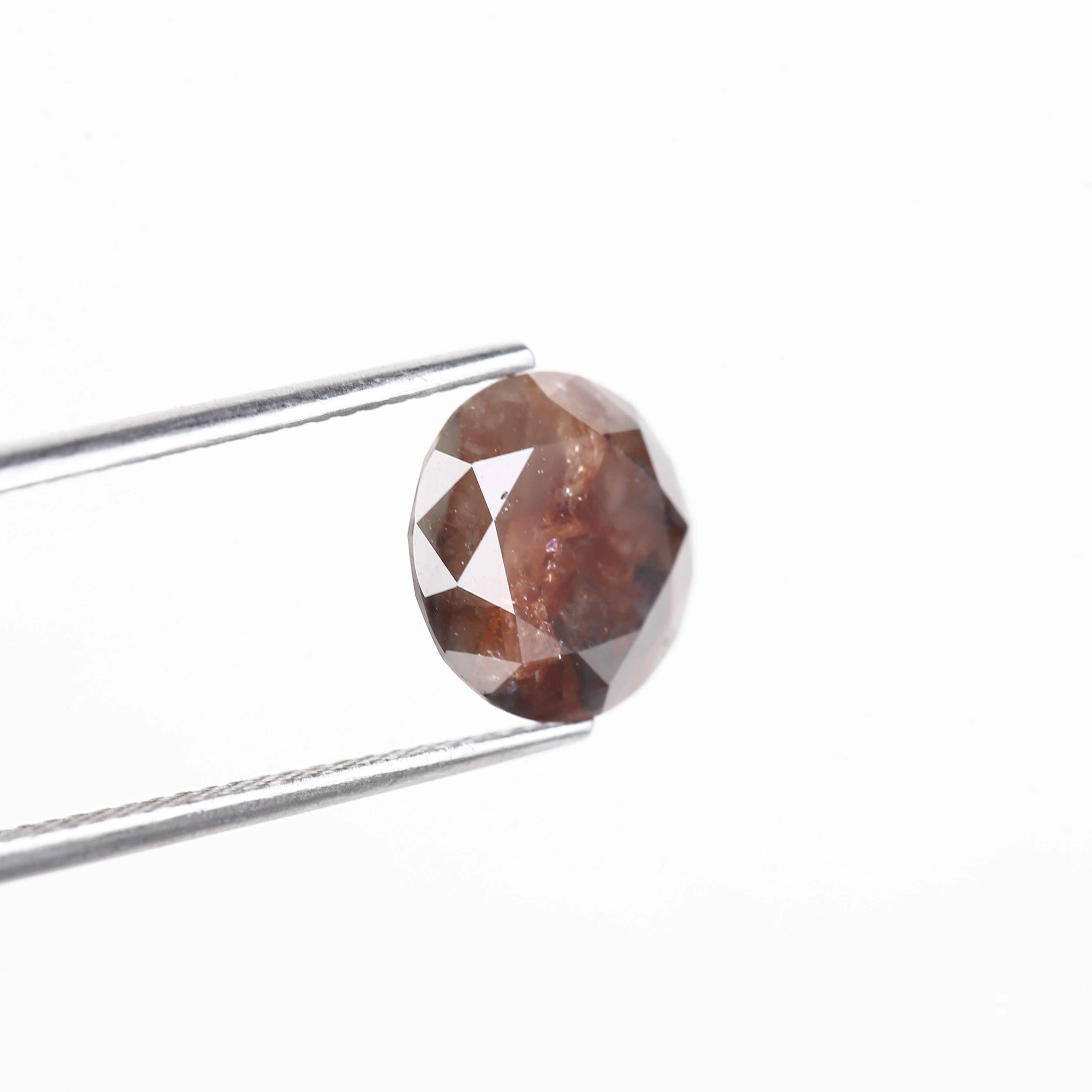 3.83 Carat Red Gray Salt And Pepper Round Cut Natural For Diamond Collector