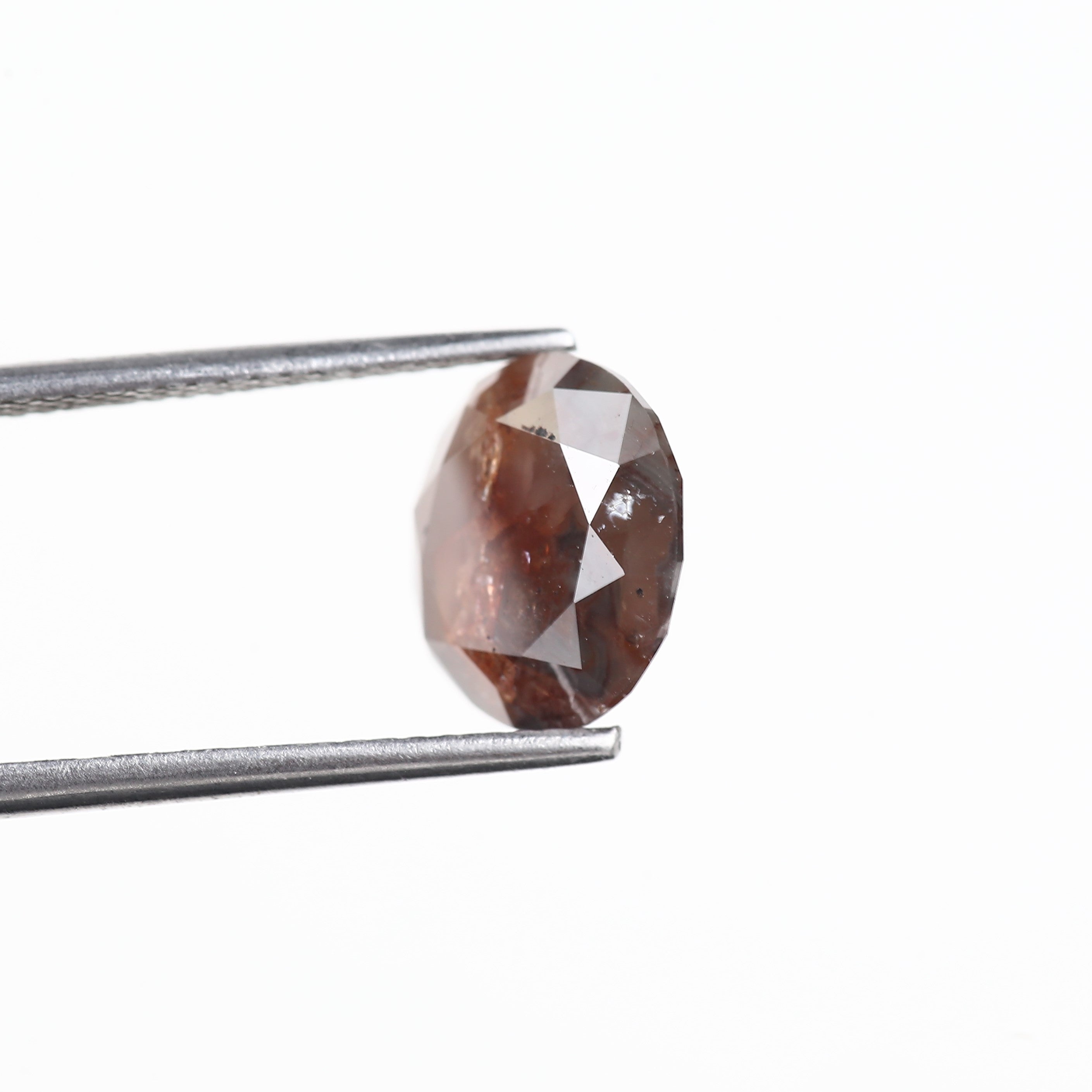 3.83 Carat Red Gray Salt And Pepper Round Cut Natural For Diamond Collector