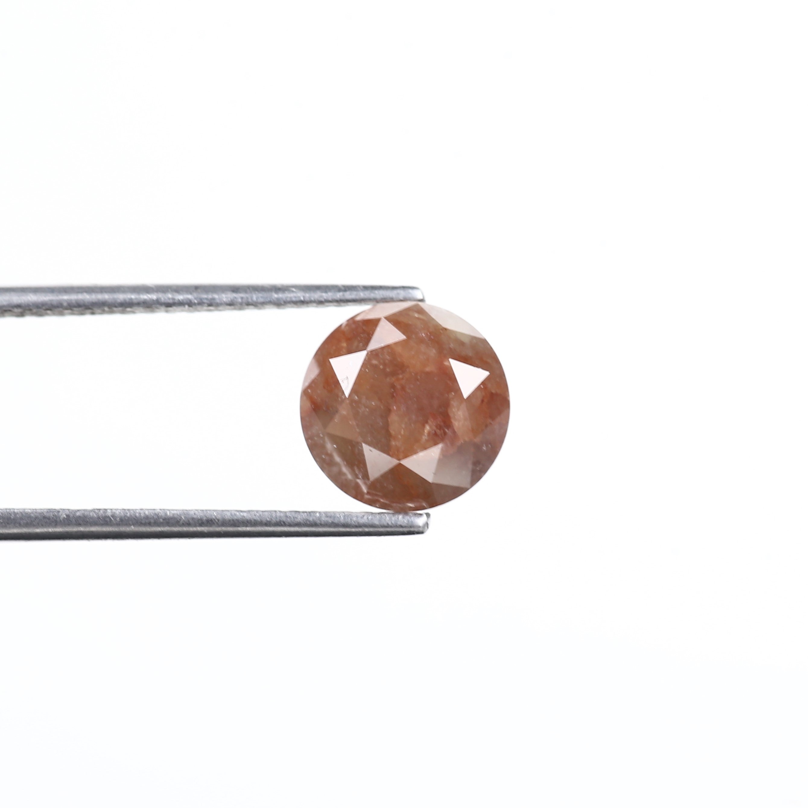 3.03 Carat Natural Orange Round Rustic Diamond 8.30 MM