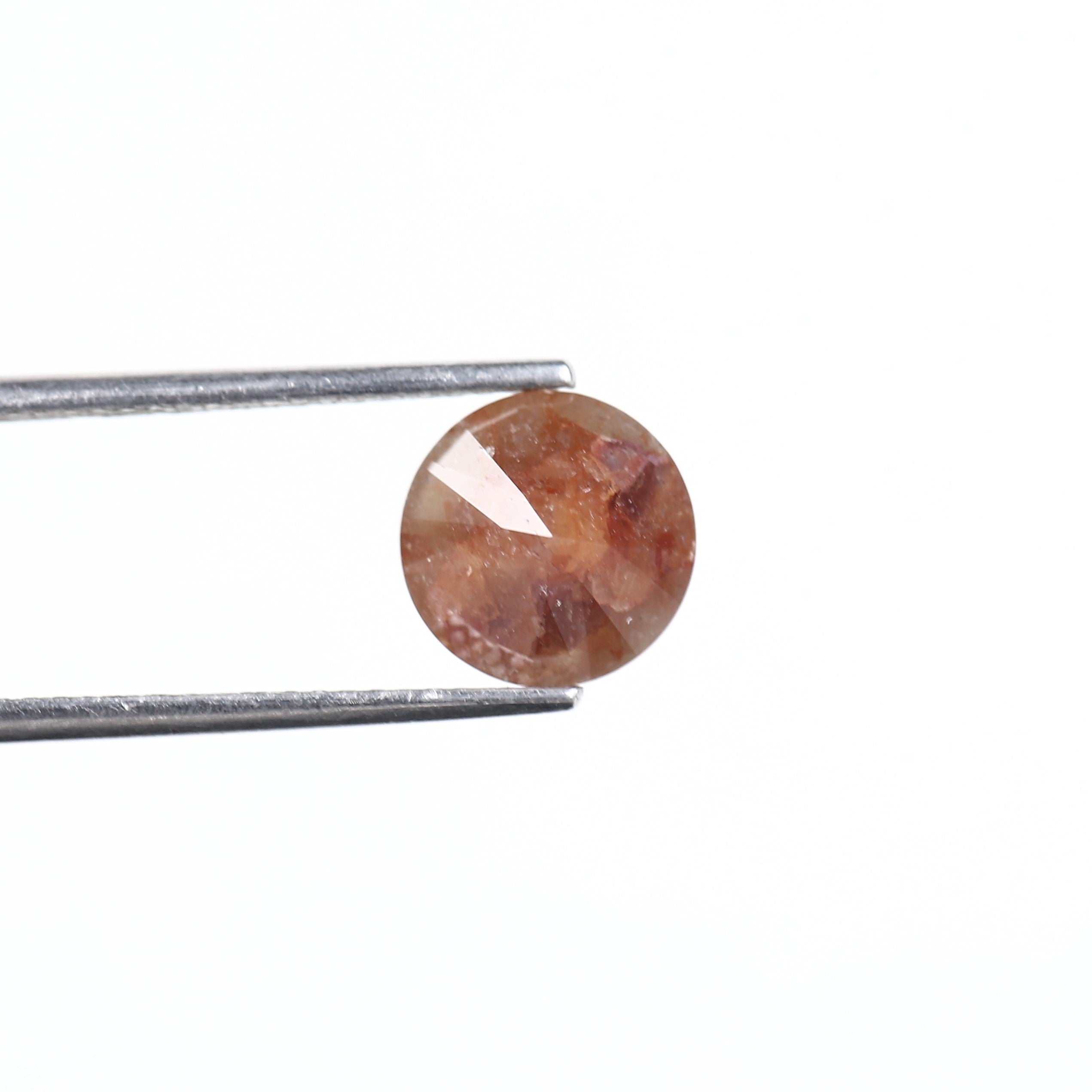 3.03 Carat Natural Orange Round Rustic Diamond 8.30 MM