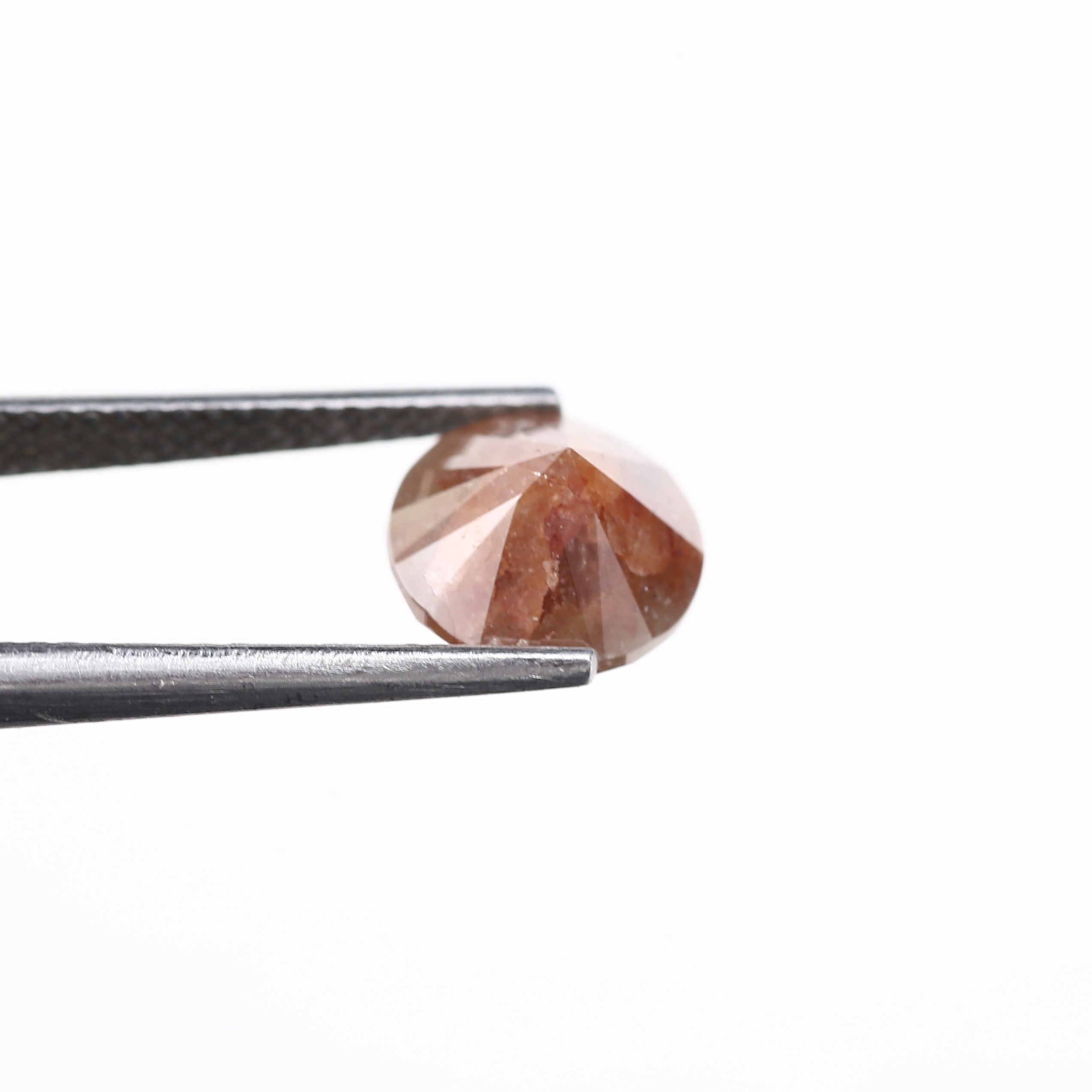 3.03 Carat Natural Orange Round Rustic Diamond 8.30 MM