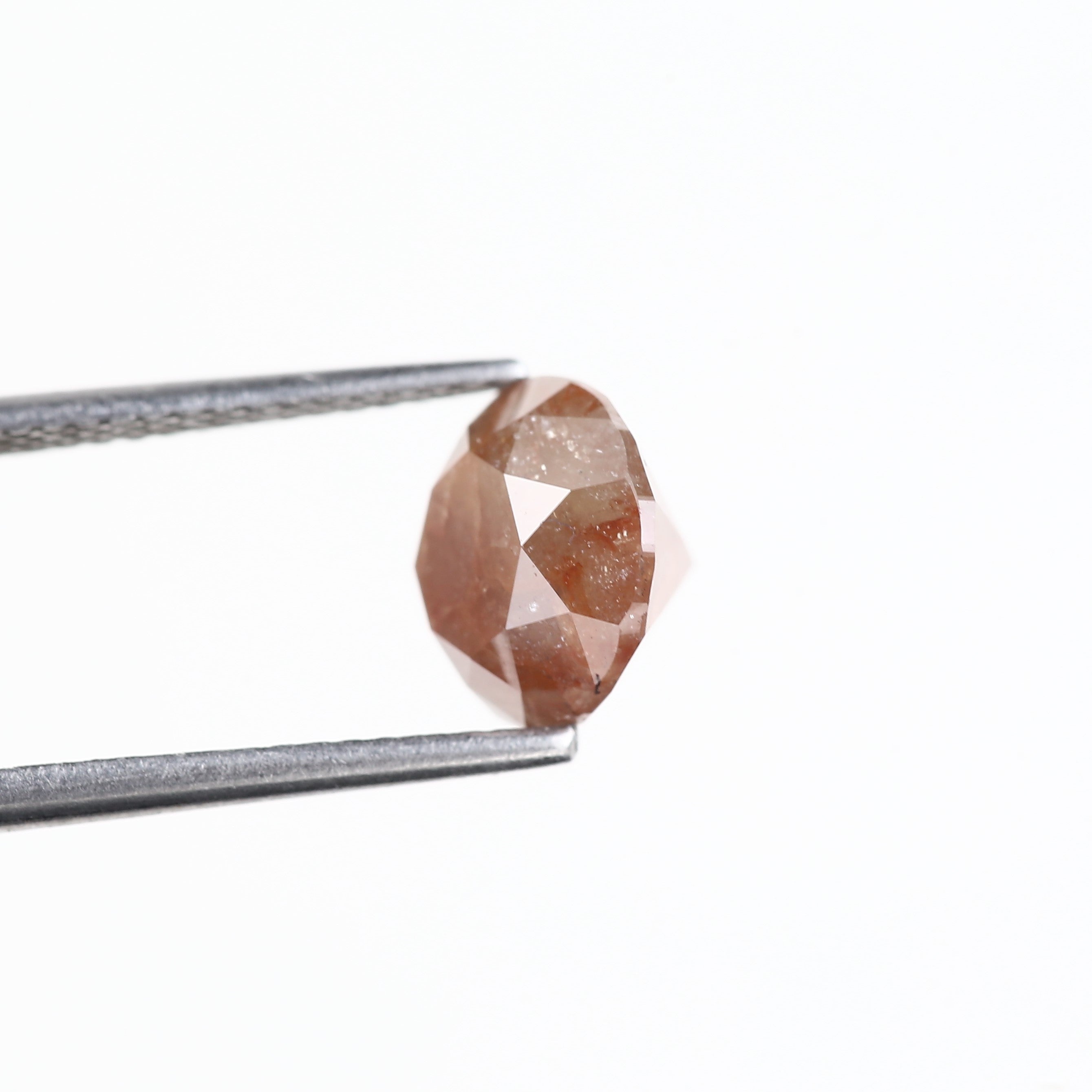 3.03 Carat Natural Orange Round Rustic Diamond 8.30 MM