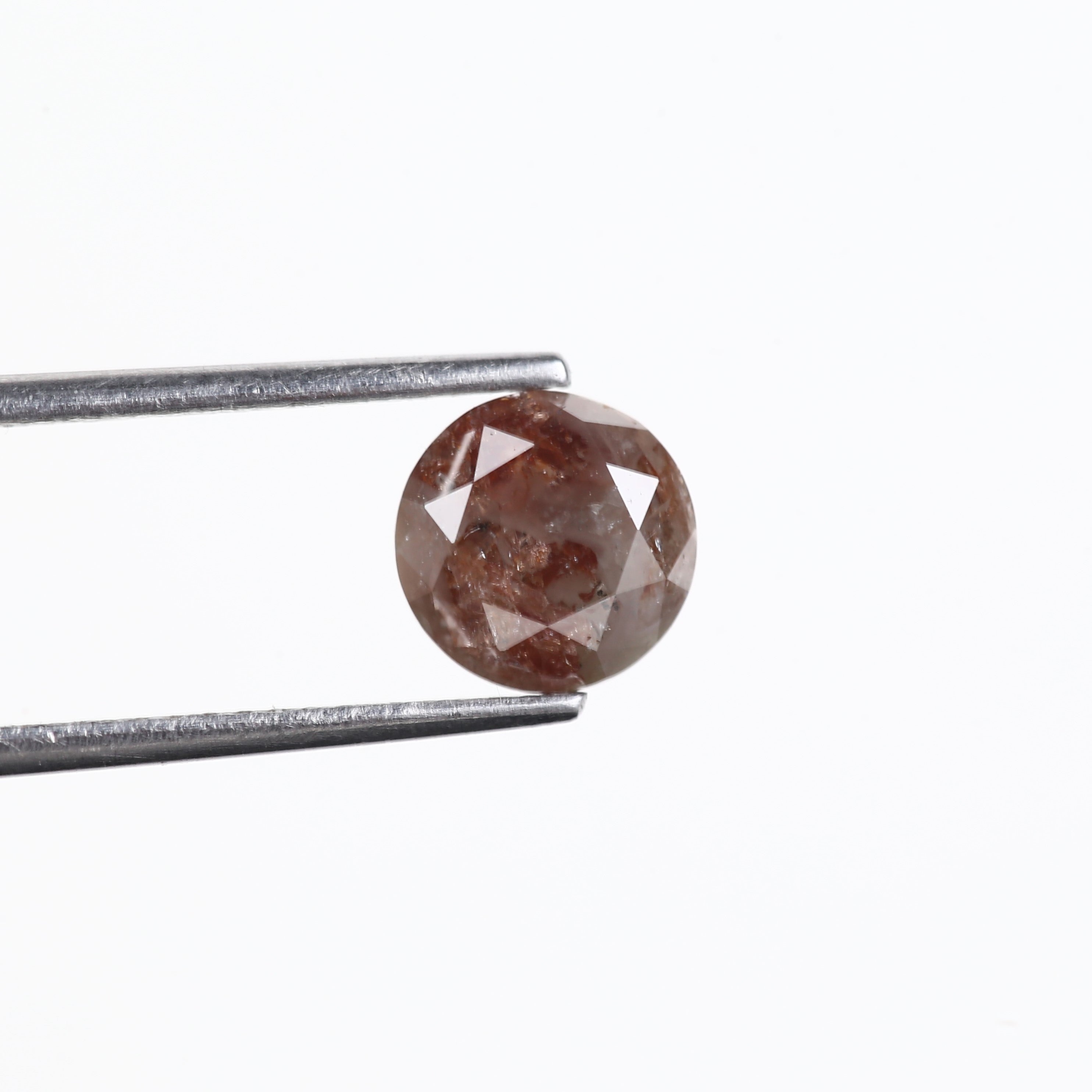 1.85 Carat Natural Round Red Gray Rustic Loose Diamond 7.18 MM