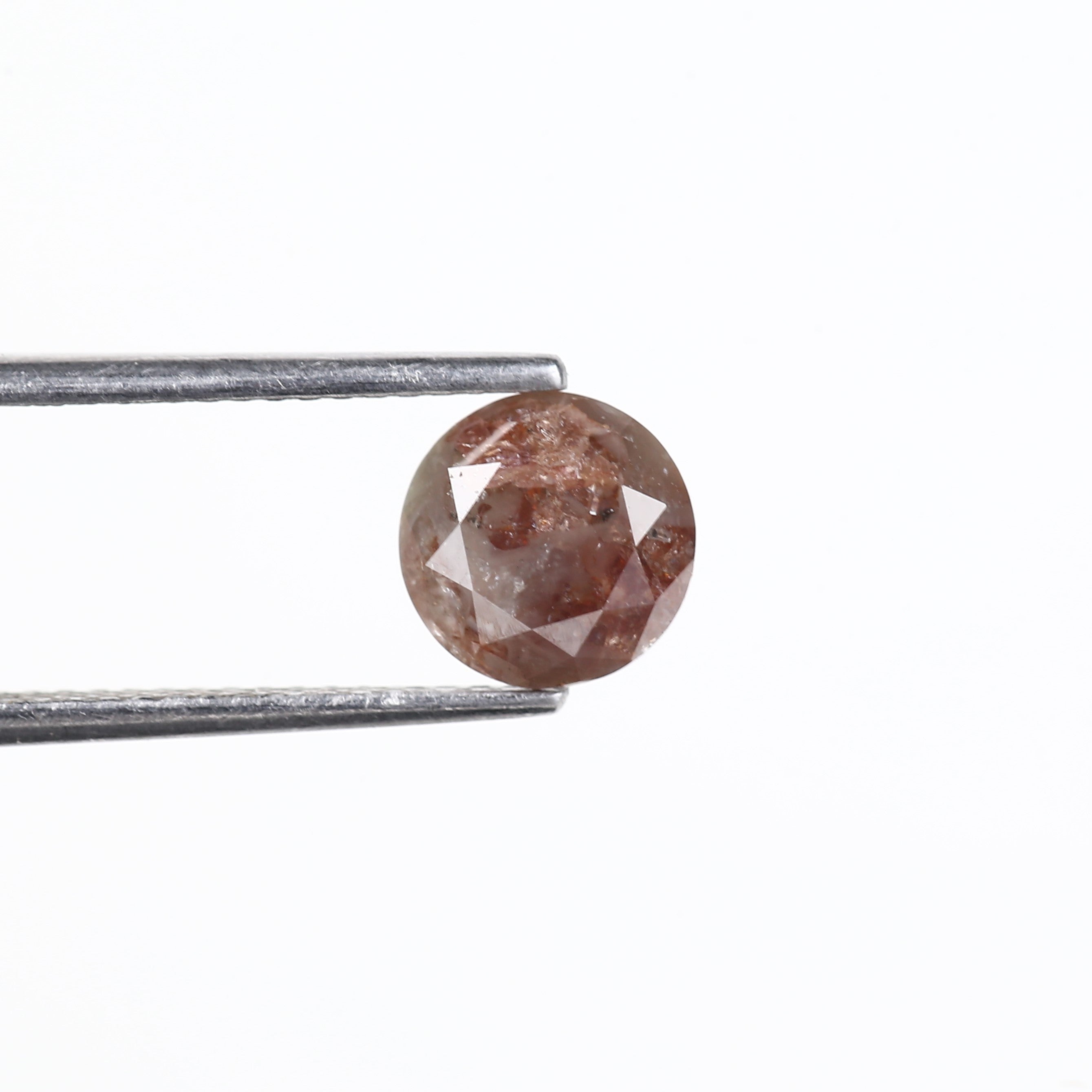 1.85 Carat Natural Round Red Gray Rustic Loose Diamond 7.18 MM
