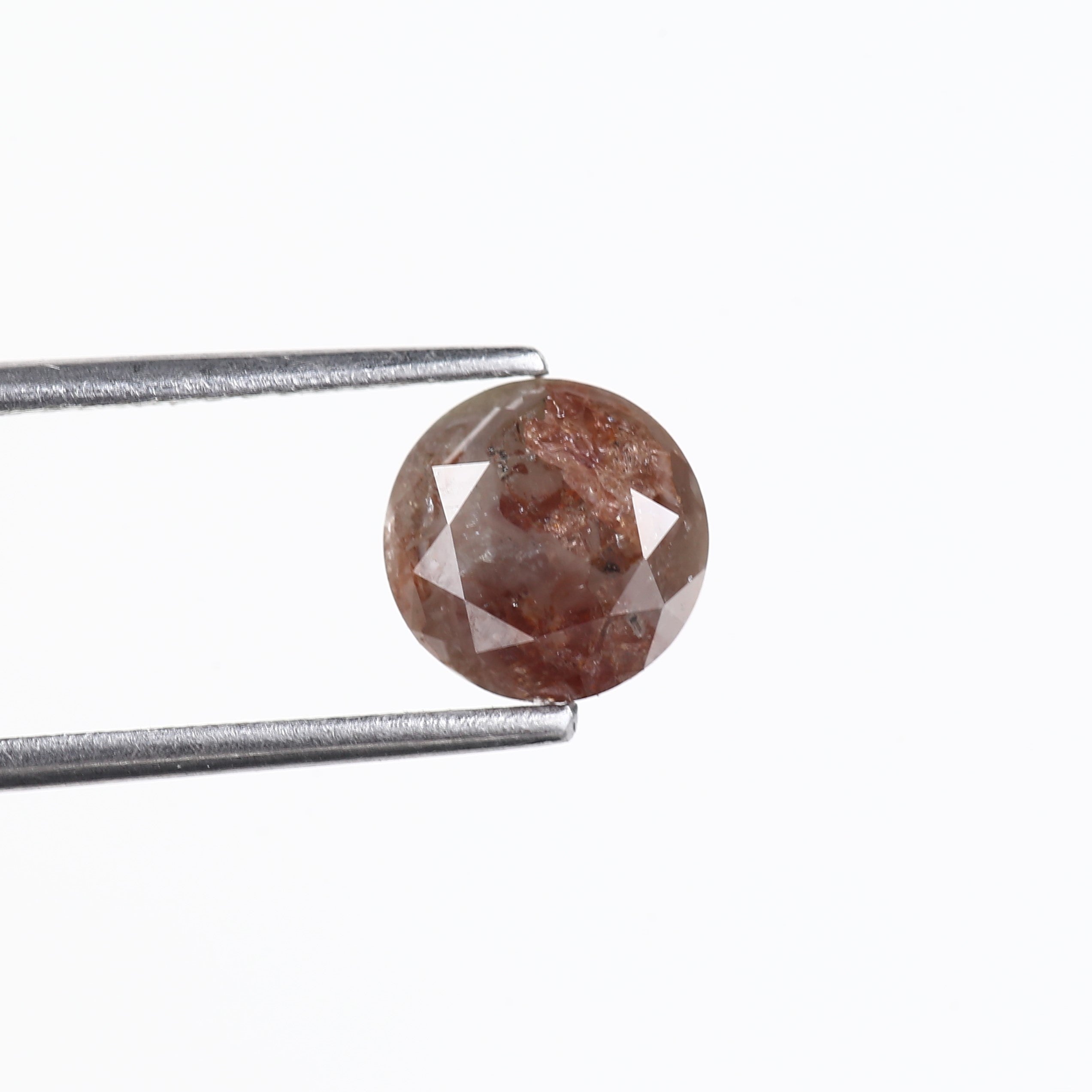 1.85 Carat Natural Round Red Gray Rustic Loose Diamond 7.18 MM