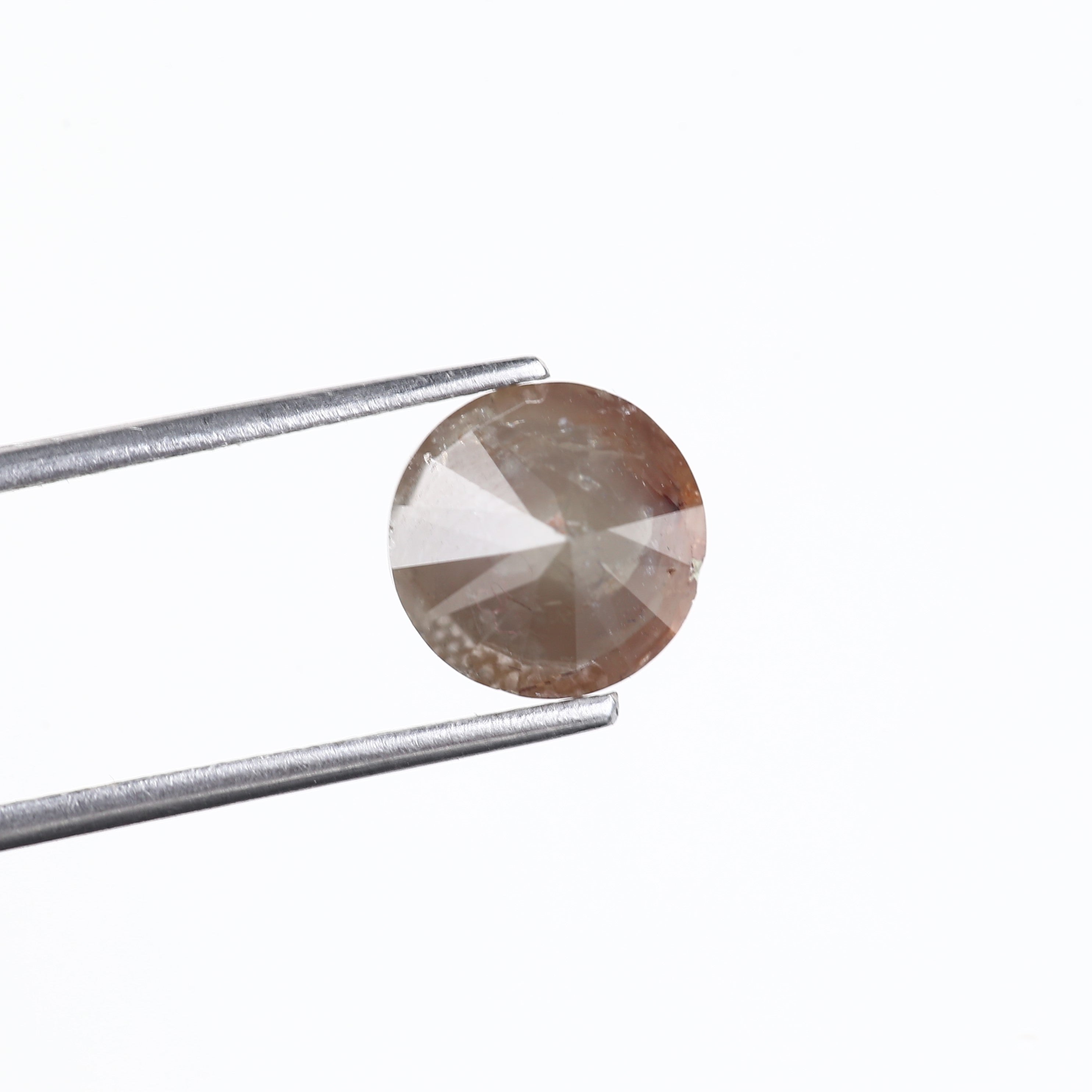 3.11 Carat Natural Round Gray Orange Rustic Diamond 8.34 MM