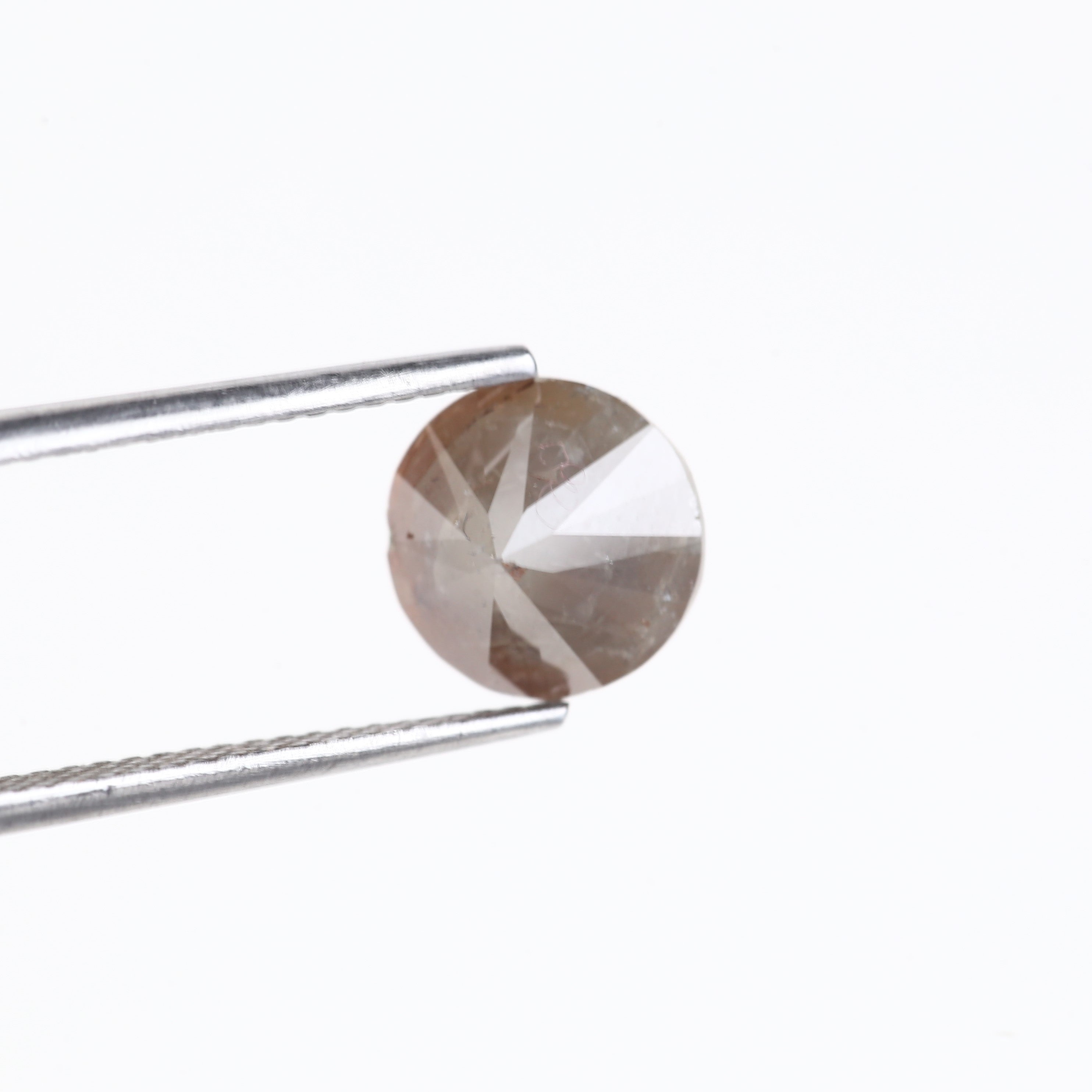 3.11 Carat Natural Round Gray Orange Rustic Diamond 8.34 MM