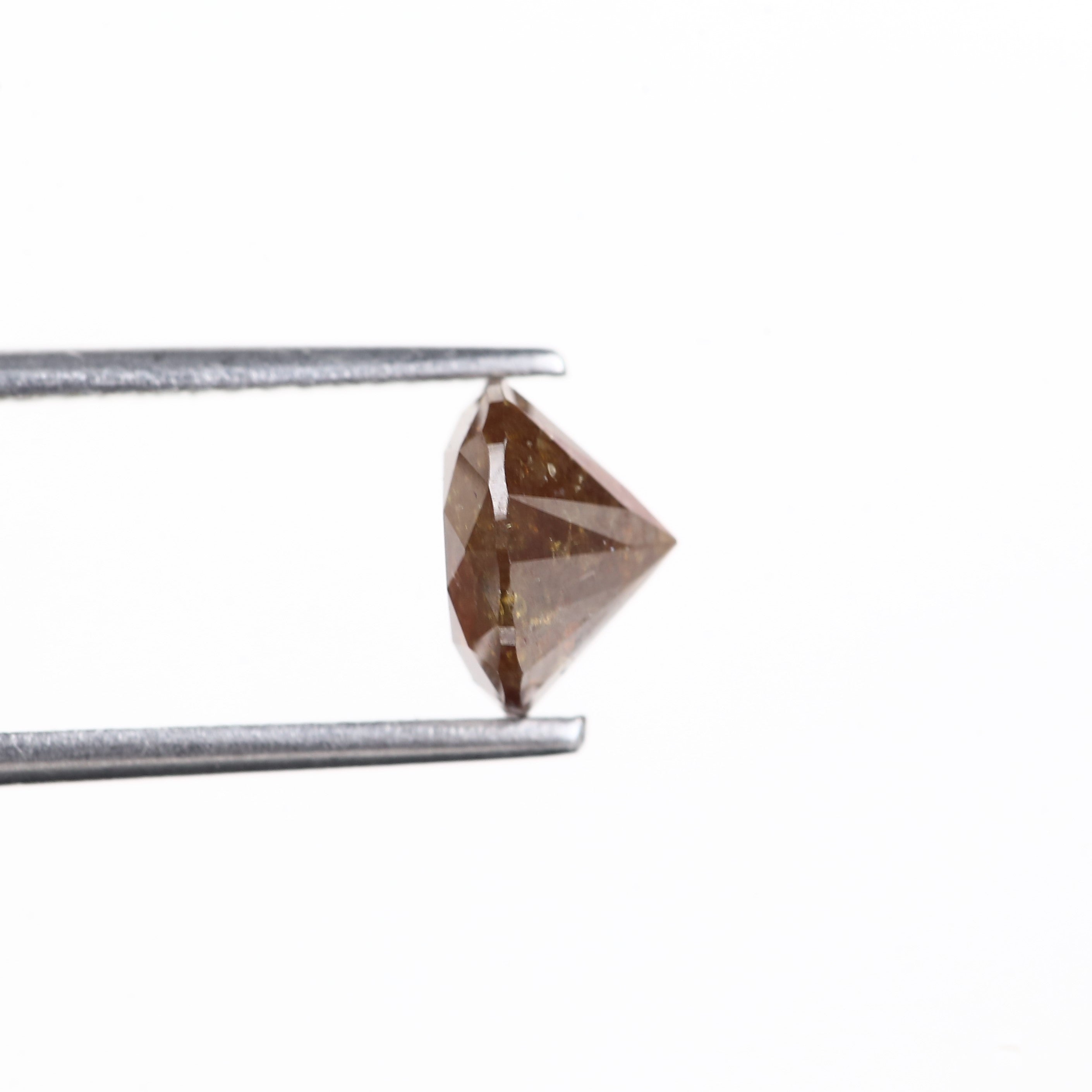 1.77 Carat Natural Fancy Brown Round Salt and Pepper Diamond 7.40 MM