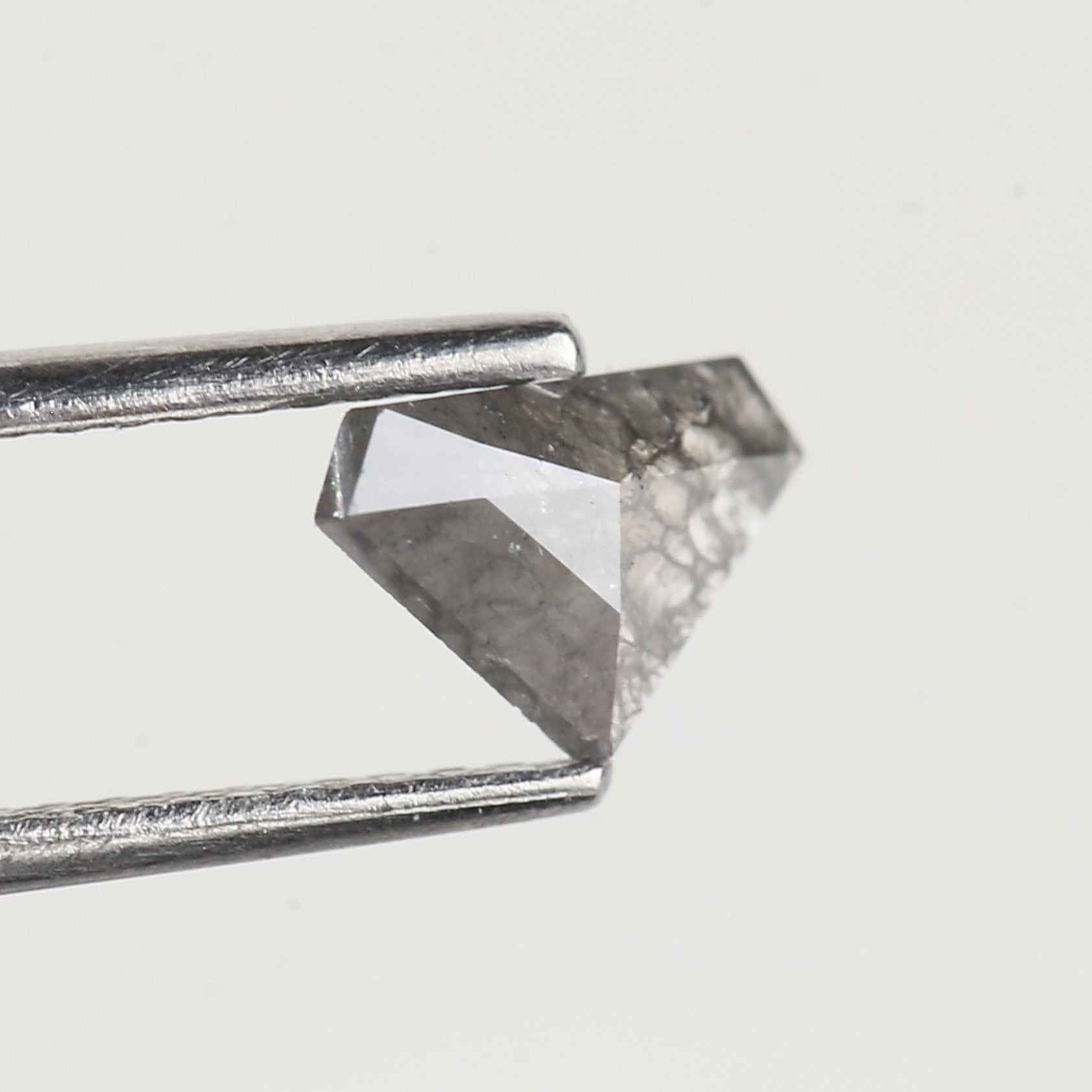 0.50 Carat Shield Grey Salt and Pepper Diamond 7.9 MM