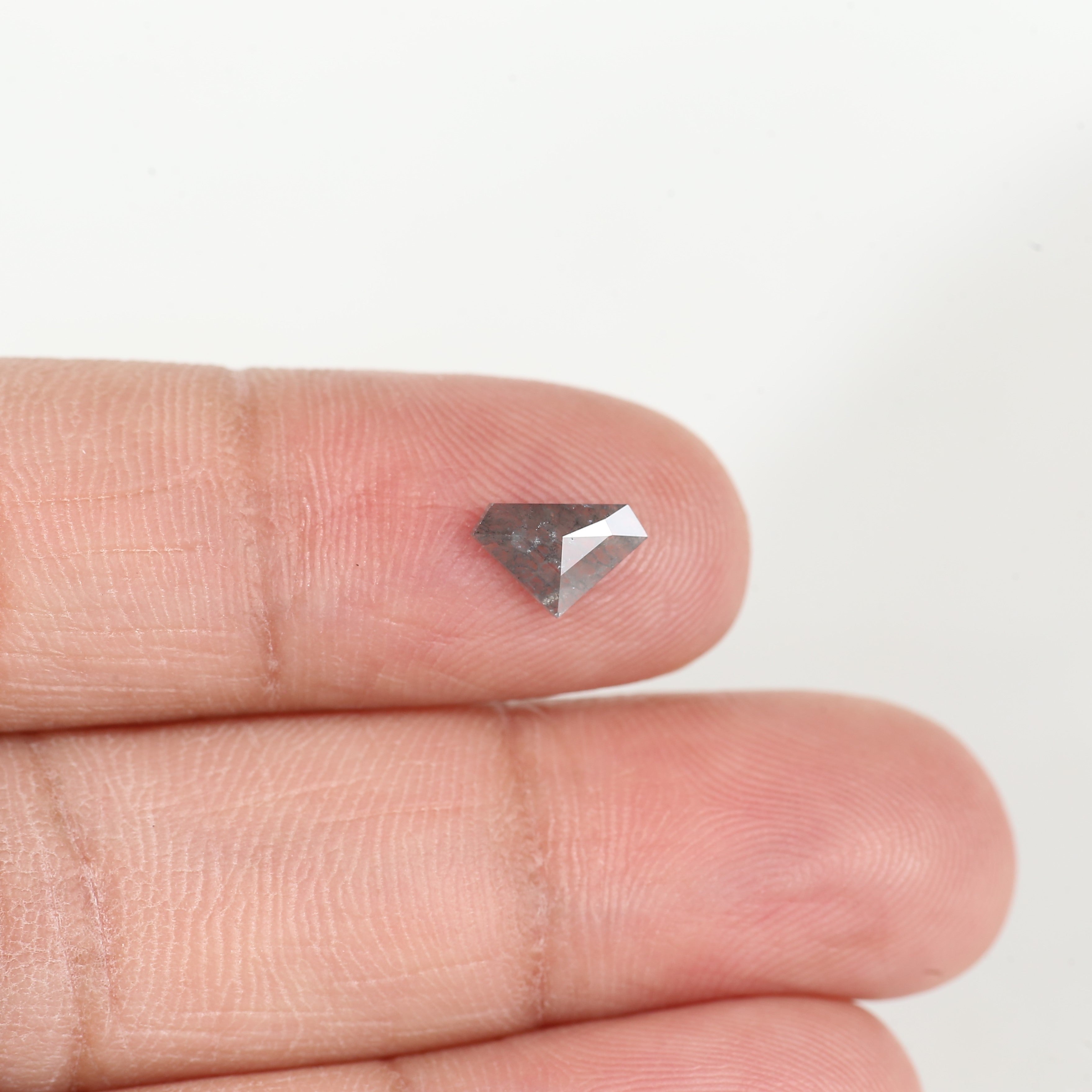 0.50 Carat Shield Grey Salt and Pepper Diamond 7.9 MM