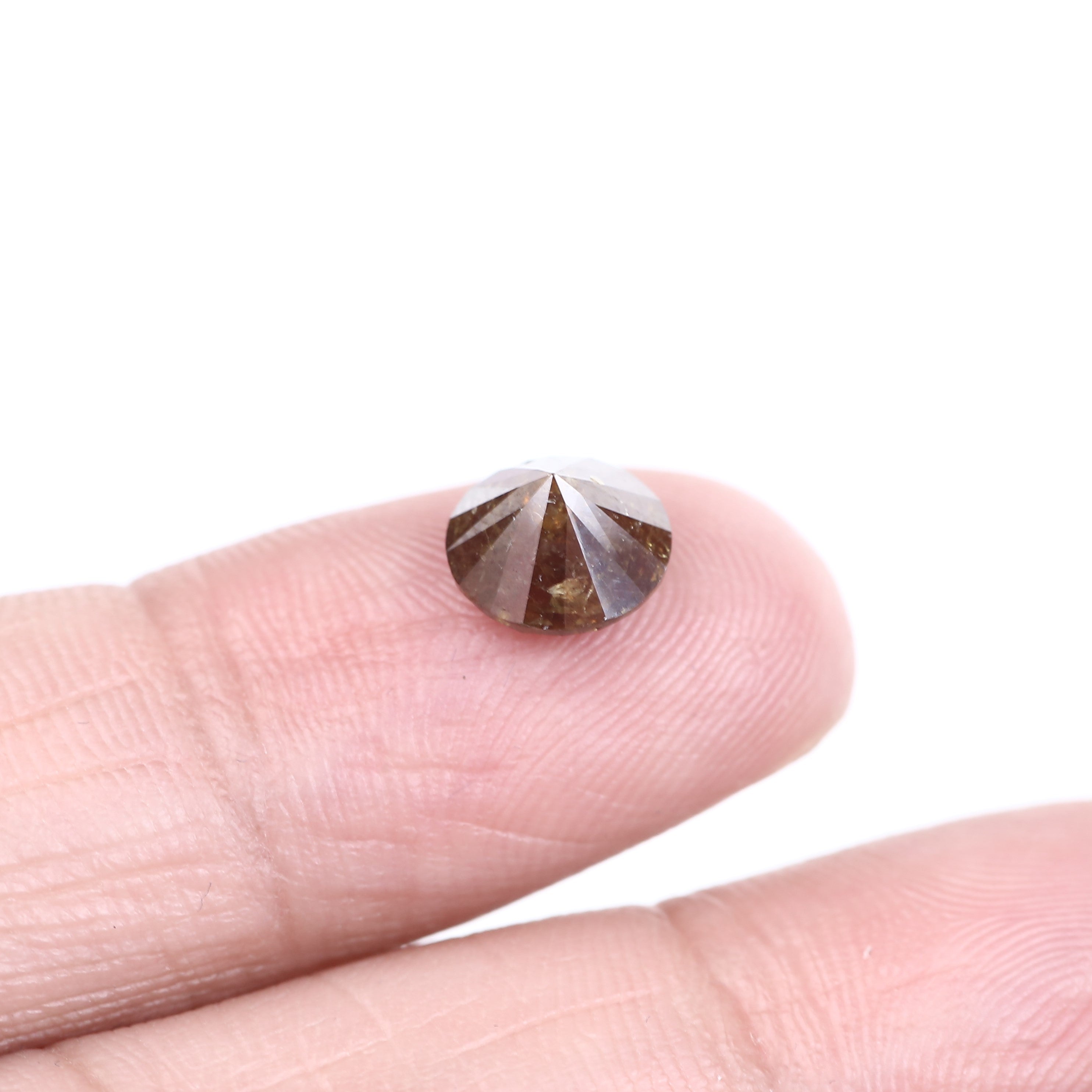 1.77 Carat Natural Fancy Brown Round Salt and Pepper Diamond 7.40 MM
