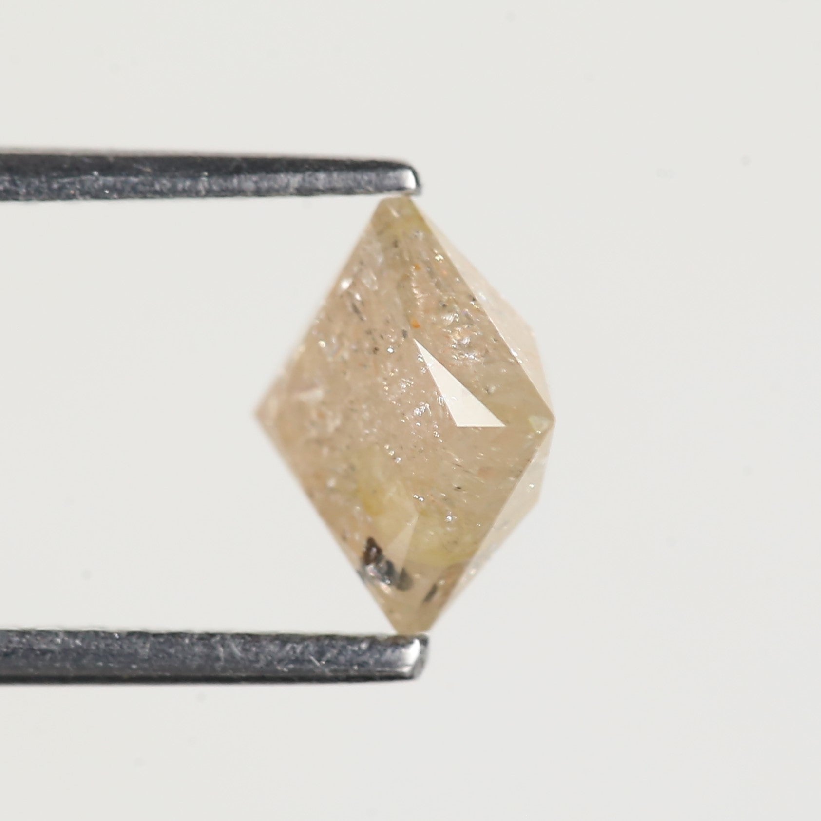 1.51 Carat Princess Cut Yellow Peach Salt and Pepper Diamond 5.9 MM