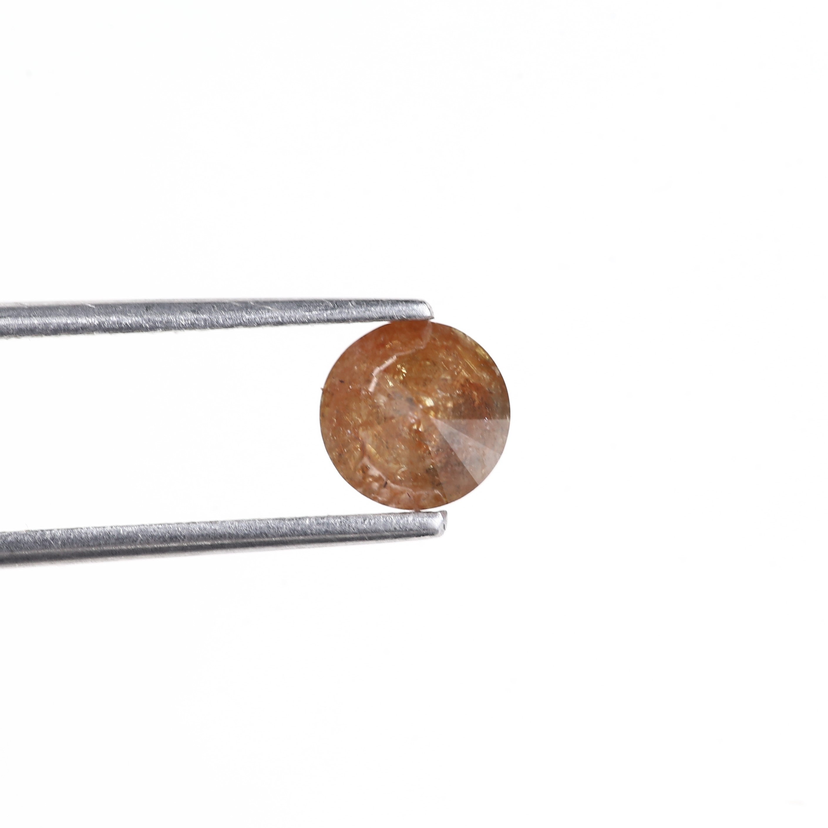 1.09 Carat Natural Brown Orange Round Salt And Pepper Diamond 6.11 MM