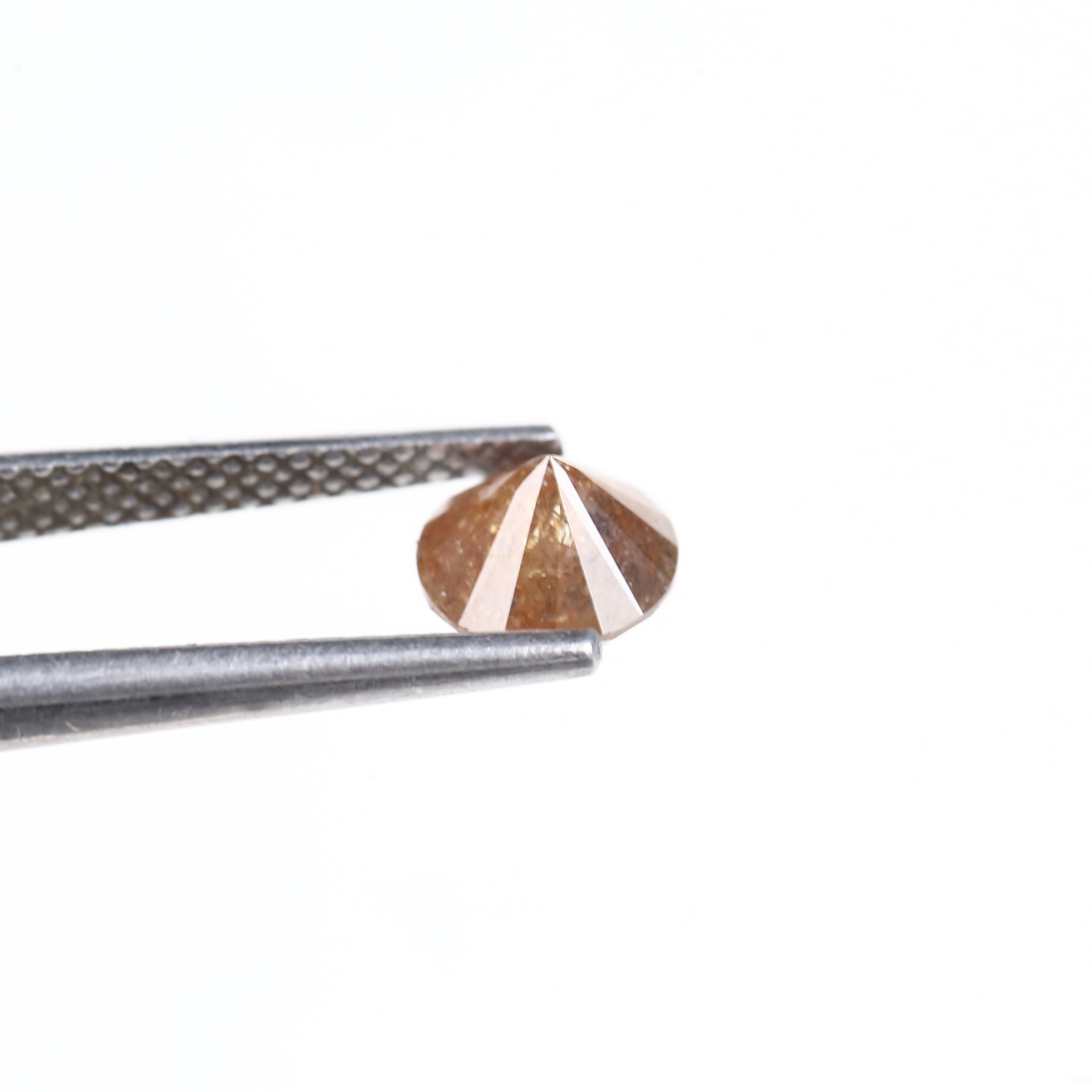 1.09 Carat Natural Brown Orange Round Salt And Pepper Diamond 6.11 MM