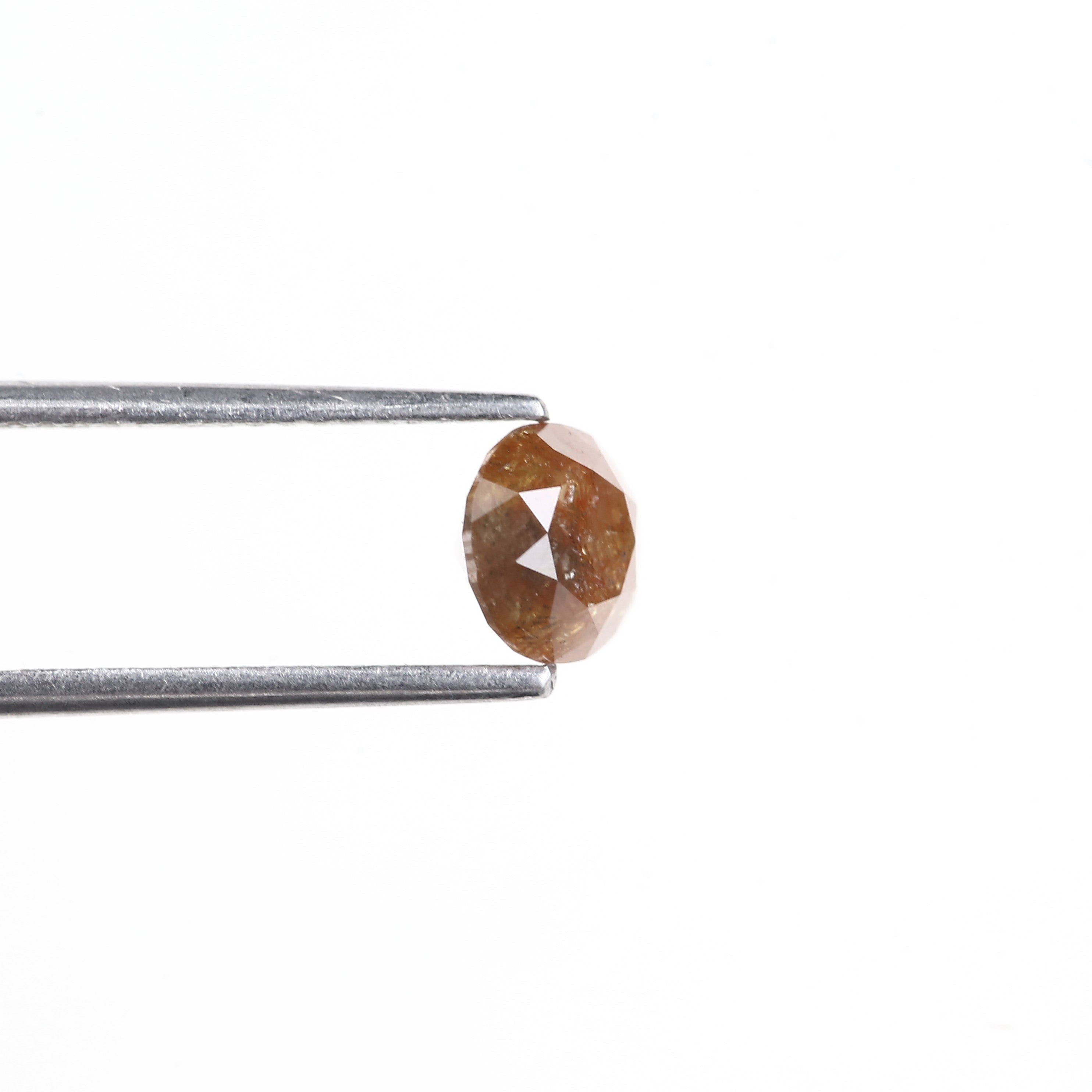 1.09 Carat Natural Brown Orange Round Salt And Pepper Diamond 6.11 MM