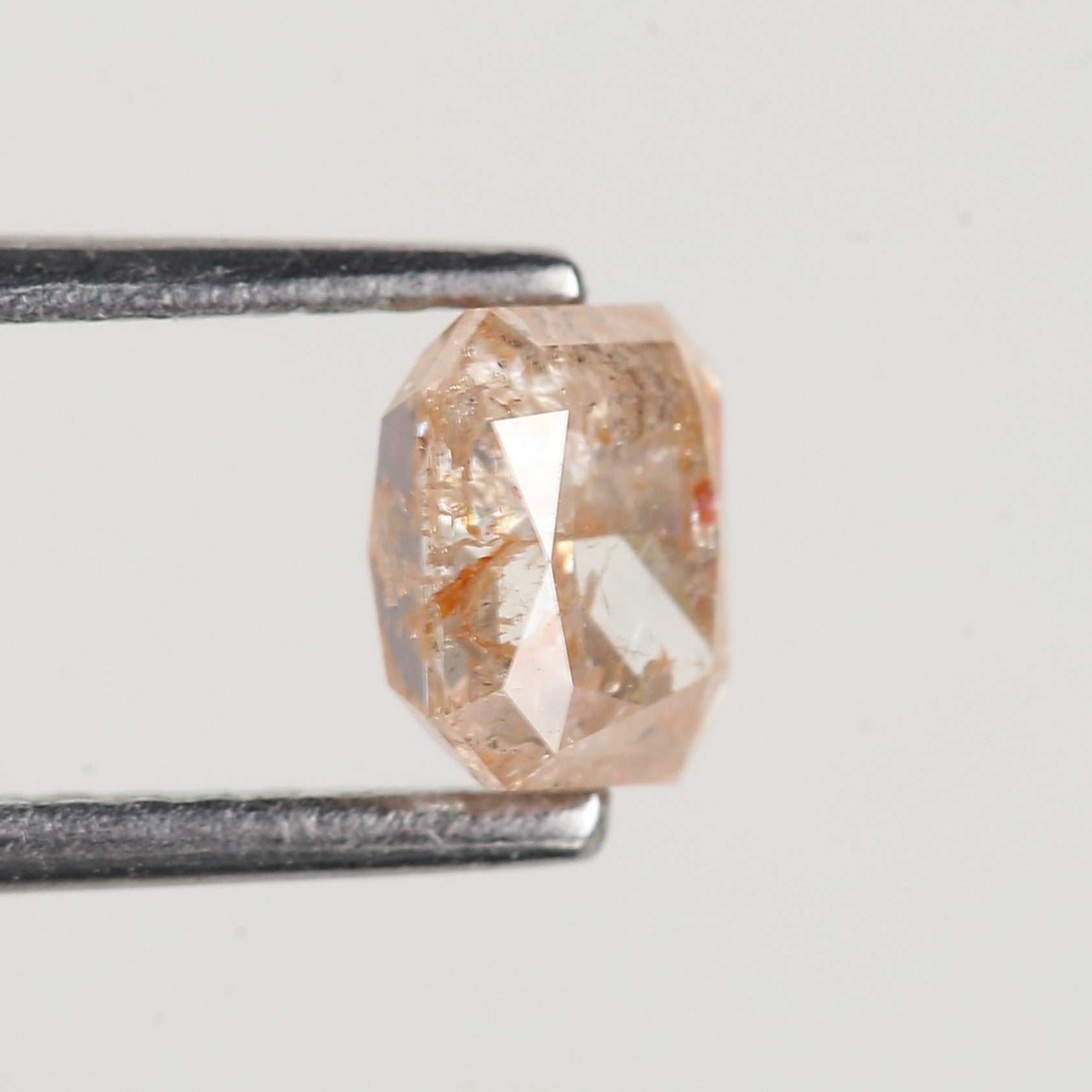 0.95 Carat Emerald Orange Salt and Pepper Diamond 5.6 MM