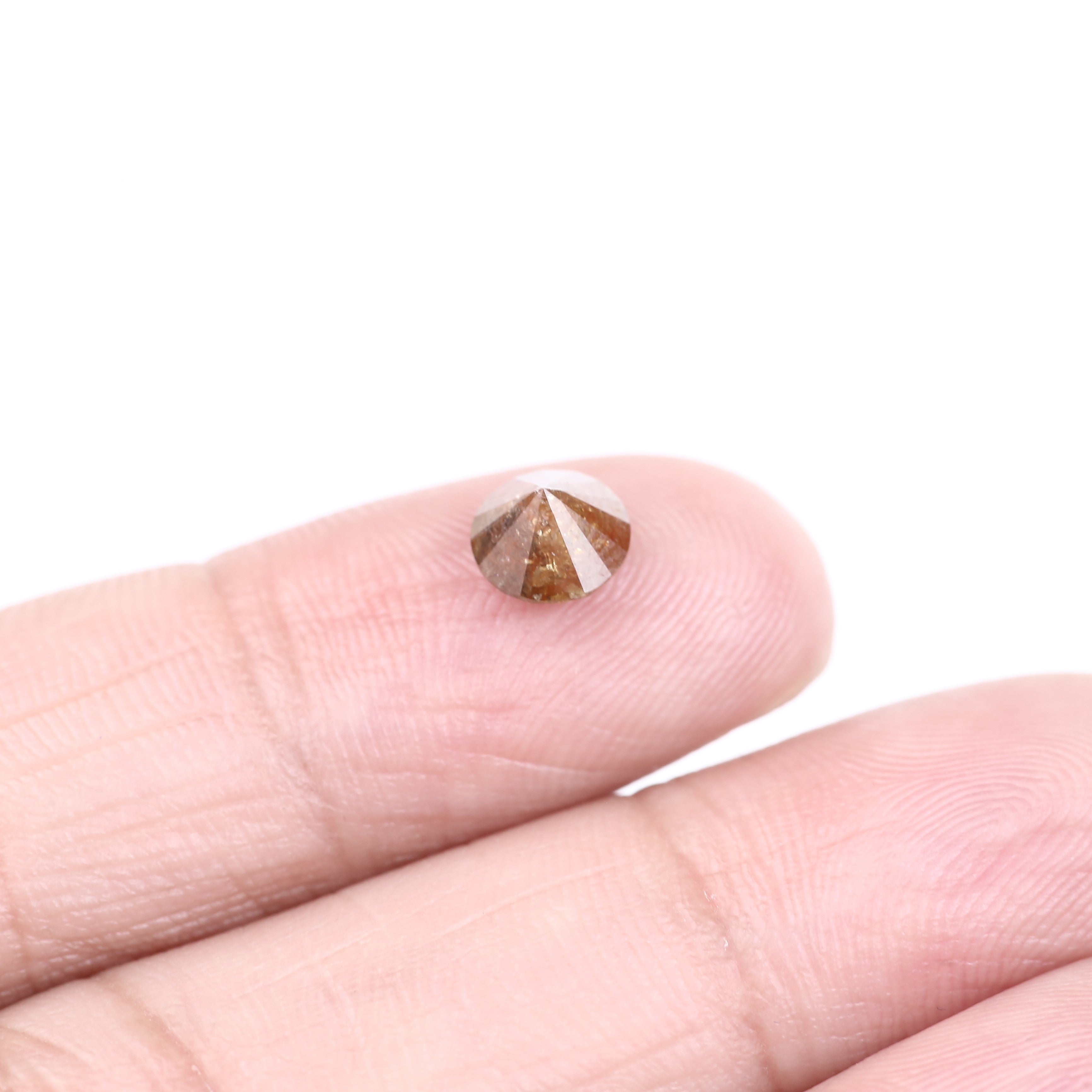 1.09 Carat Natural Brown Orange Round Salt And Pepper Diamond 6.11 MM