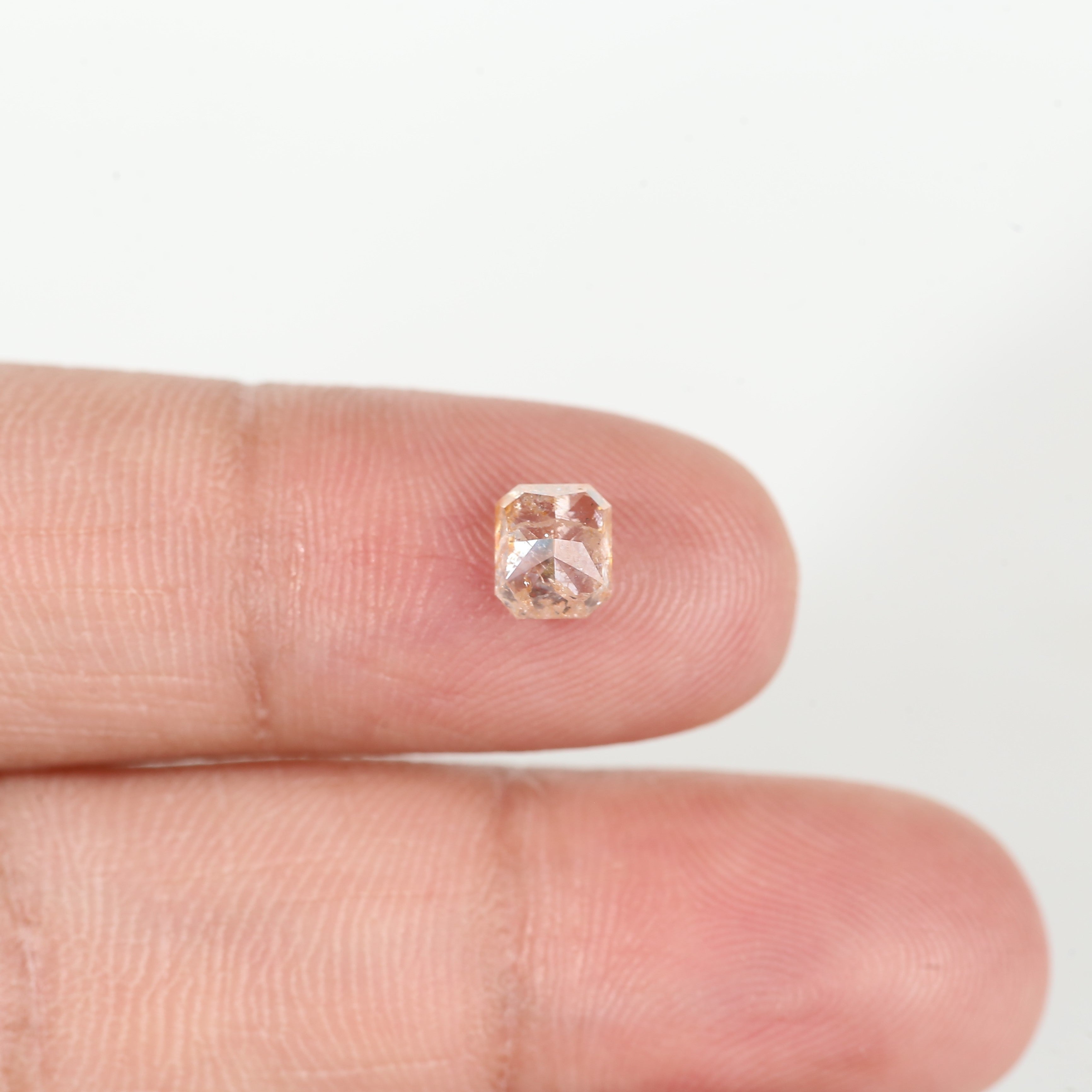 0.95 Carat Emerald Orange Salt and Pepper Diamond 5.6 MM