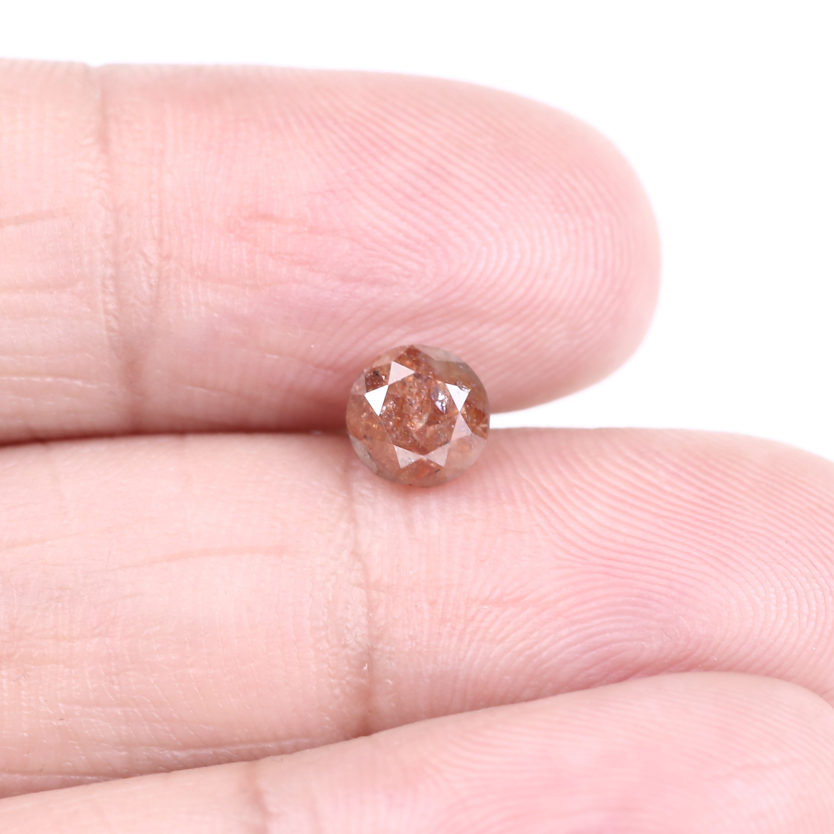 0.94 Carat Natural Orange Round Celestial Salt and Pepper Diamond 5.72 MM