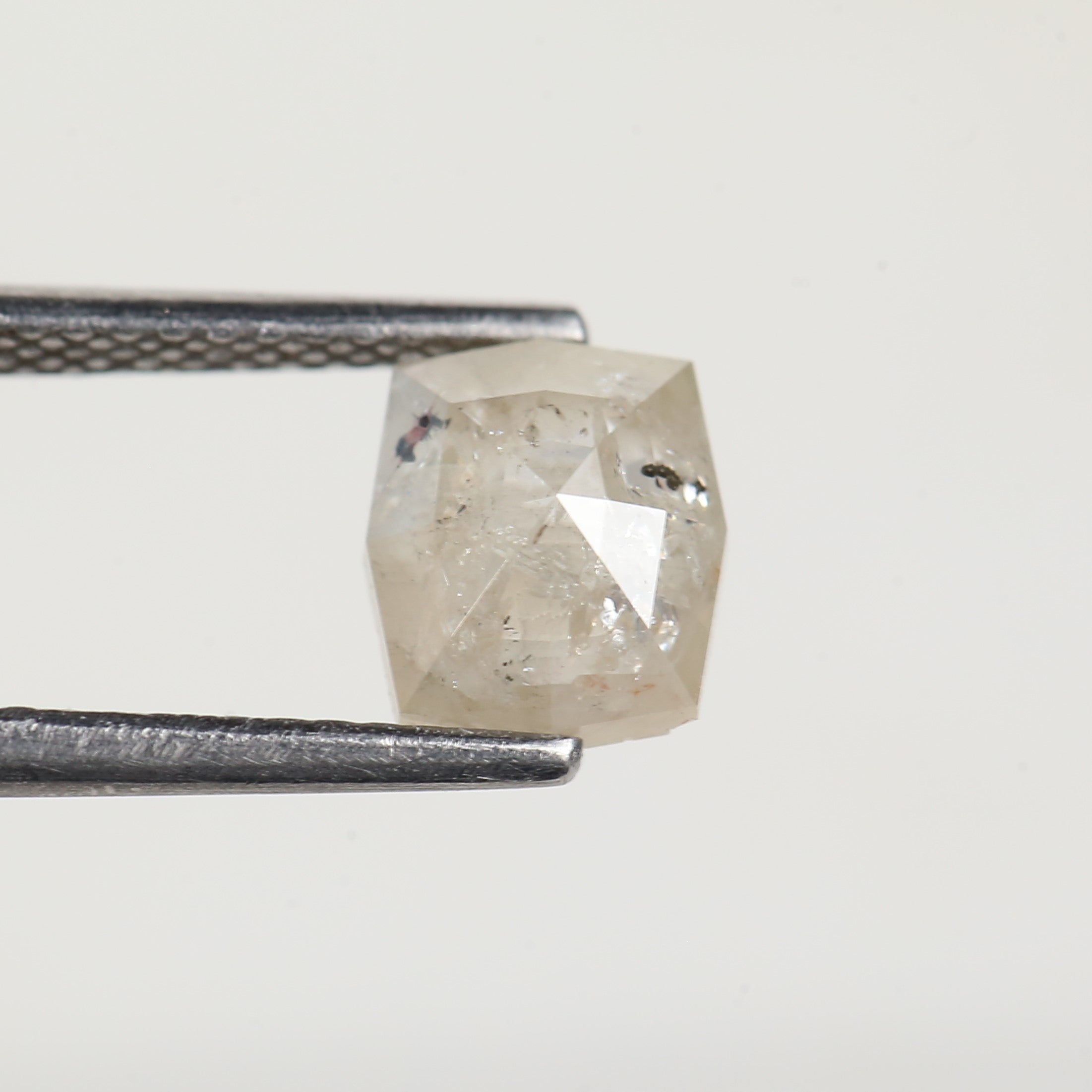 1.2 Carat Grey Hexagon Salt and Pepper Diamond 6.9 MM