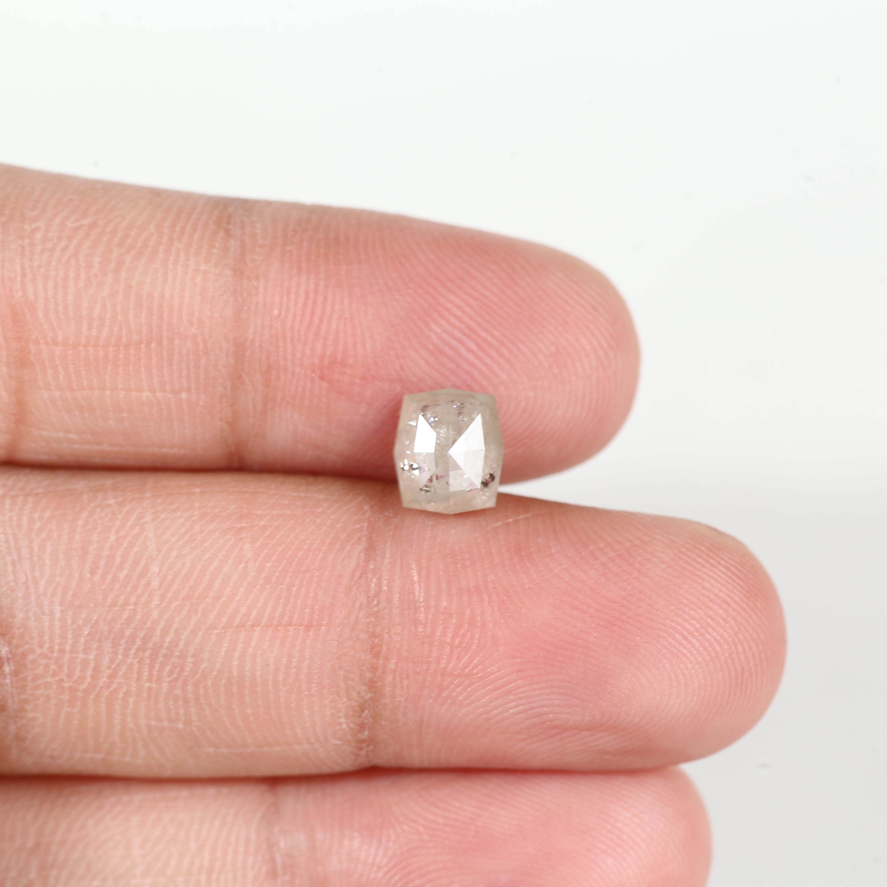 1.2 Carat Grey Hexagon Salt and Pepper Diamond 6.9 MM