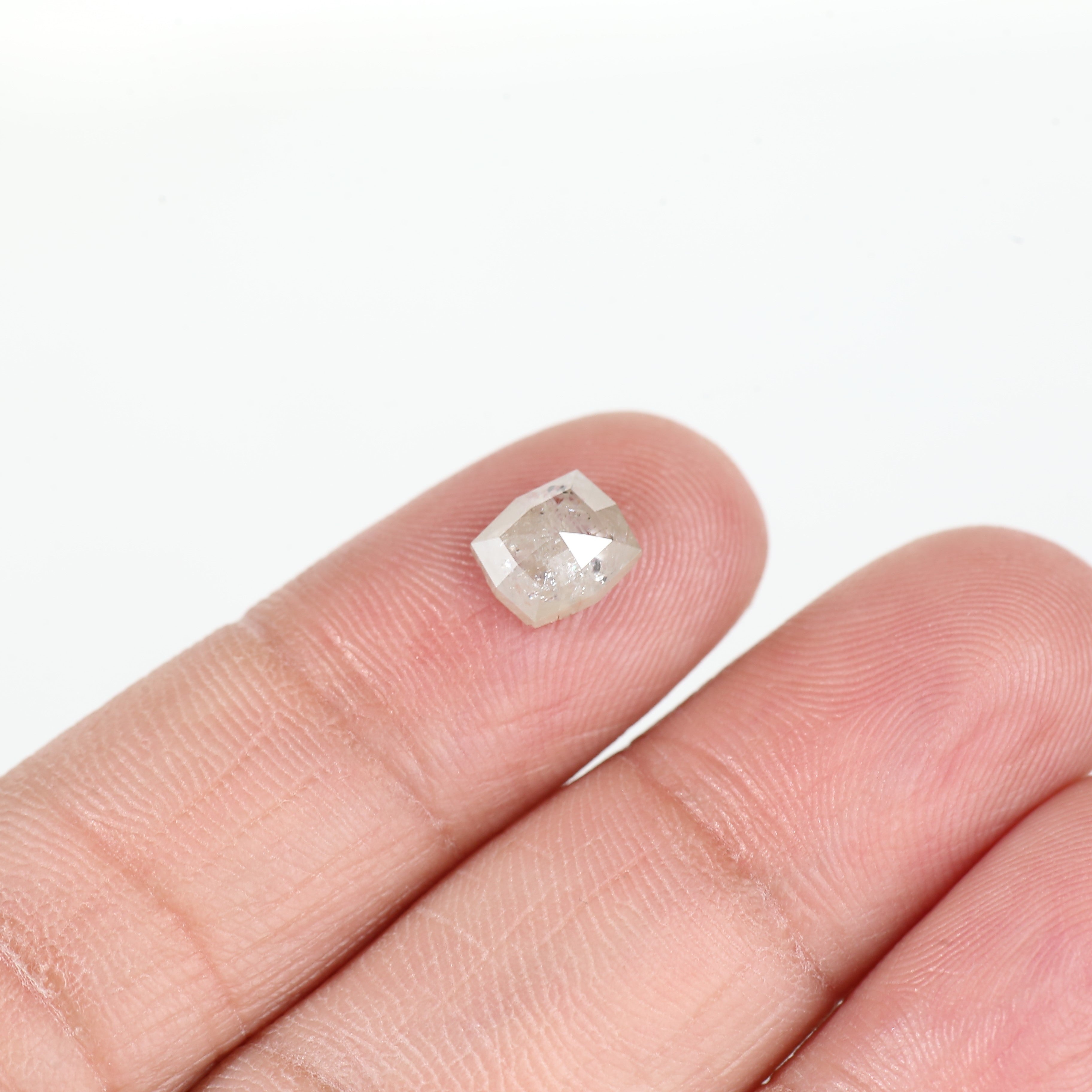 1.2 Carat Grey Hexagon Salt and Pepper Diamond 6.9 MM