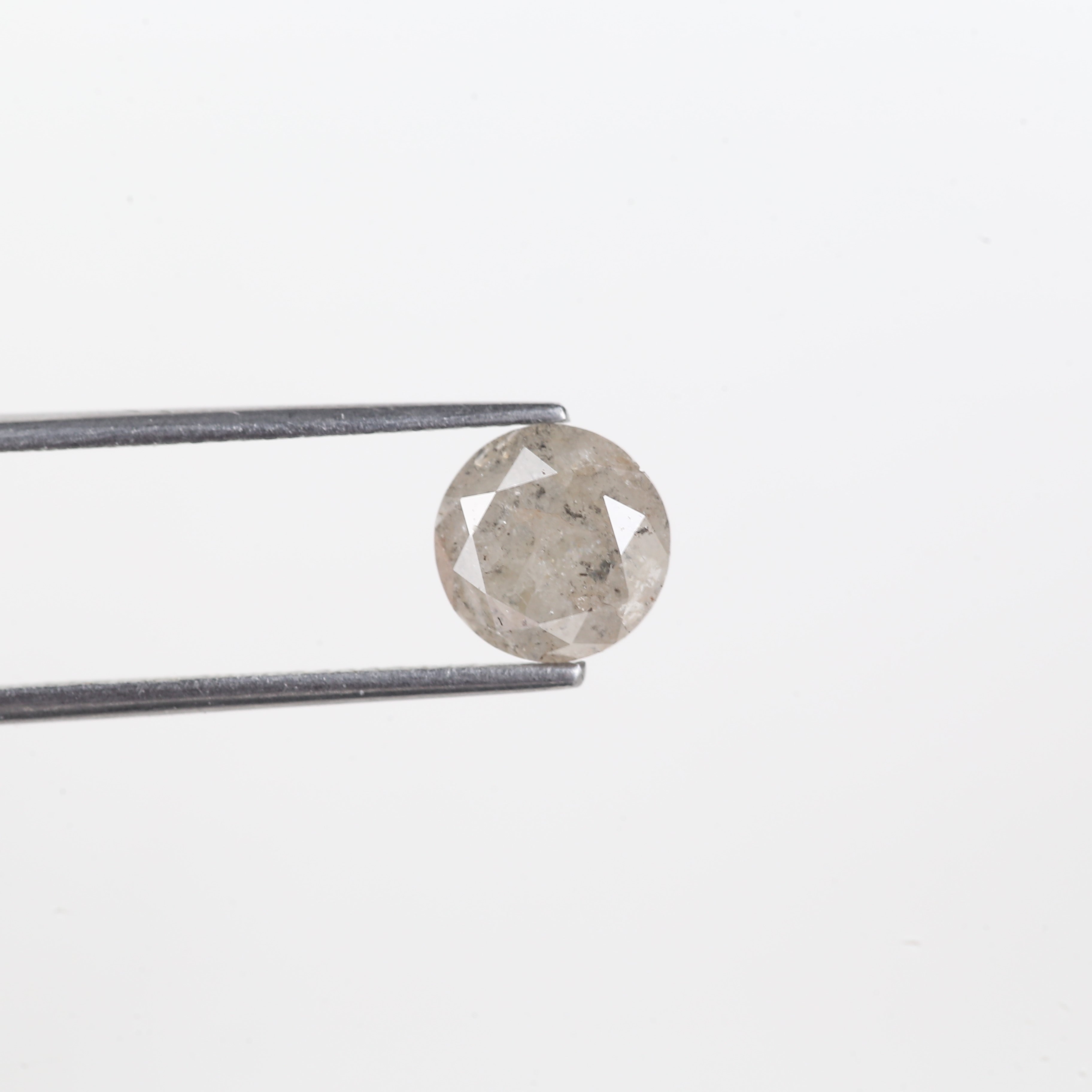 2 Carat Salt And Pepper Diamond Natural Icy Grey Round Cut Loose 7.70 MM