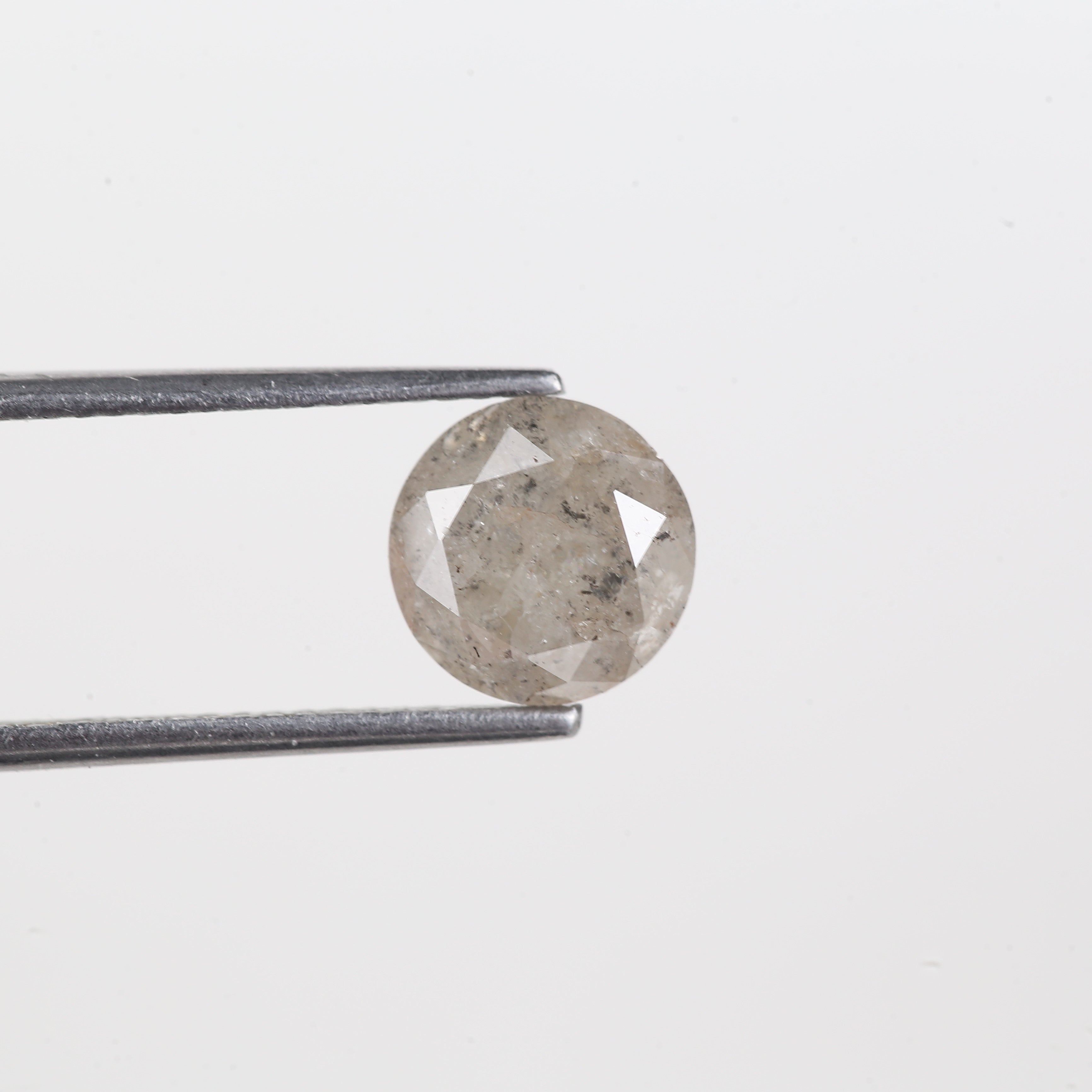 2 Carat Salt And Pepper Diamond Natural Icy Grey Round Cut Loose 7.70 MM