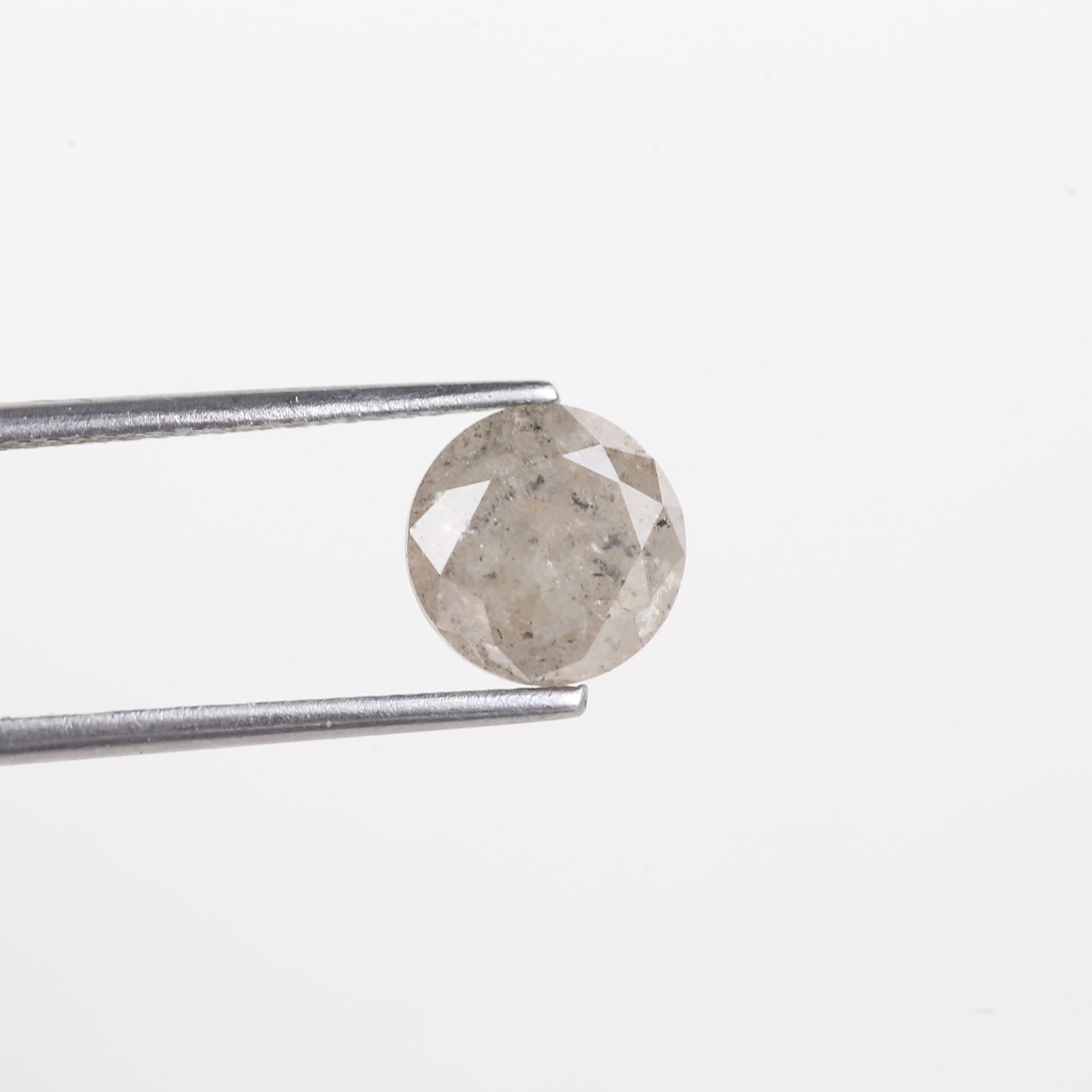 2 Carat Salt And Pepper Diamond Natural Icy Grey Round Cut Loose 7.70 MM