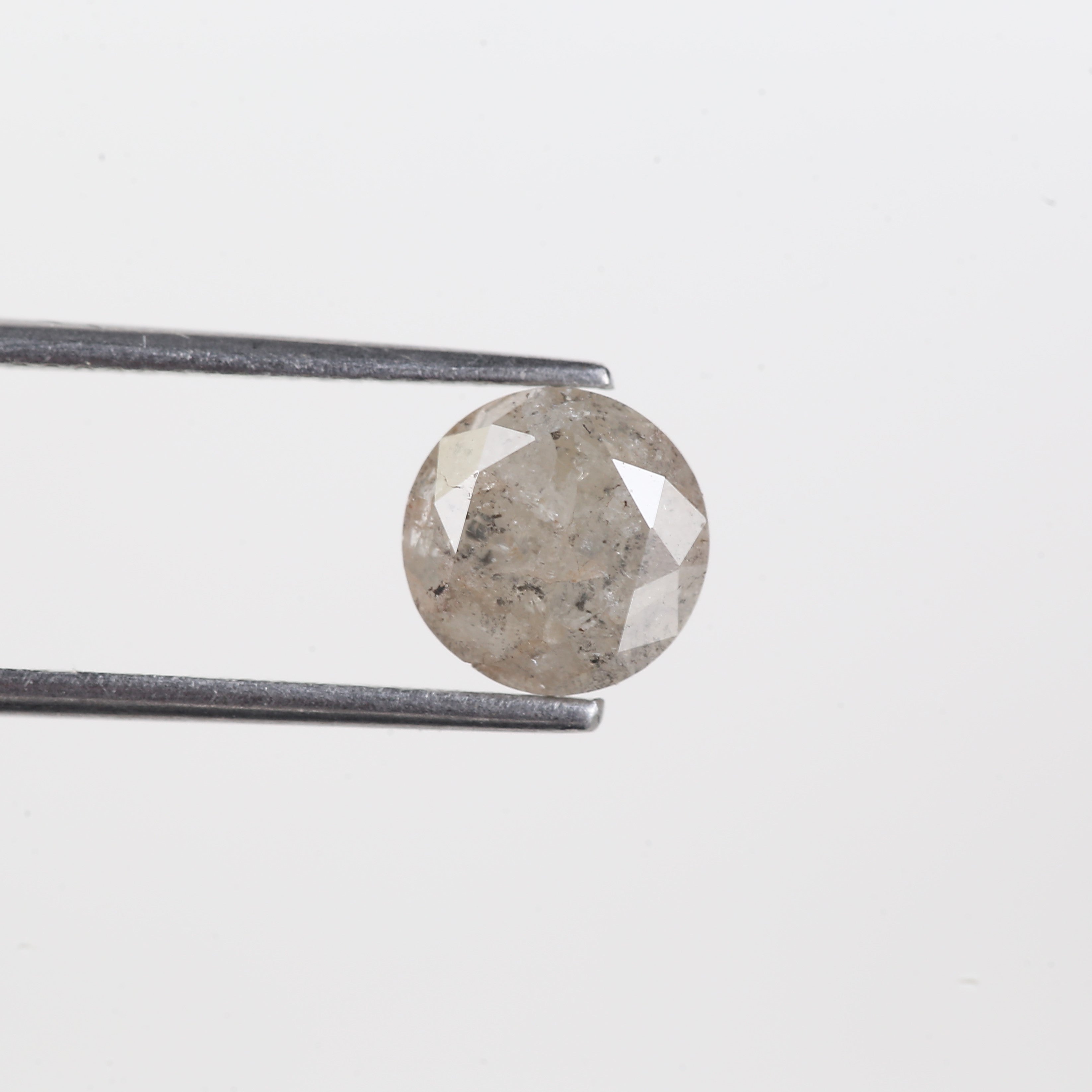 2 Carat Salt And Pepper Diamond Natural Icy Grey Round Cut Loose 7.70 MM