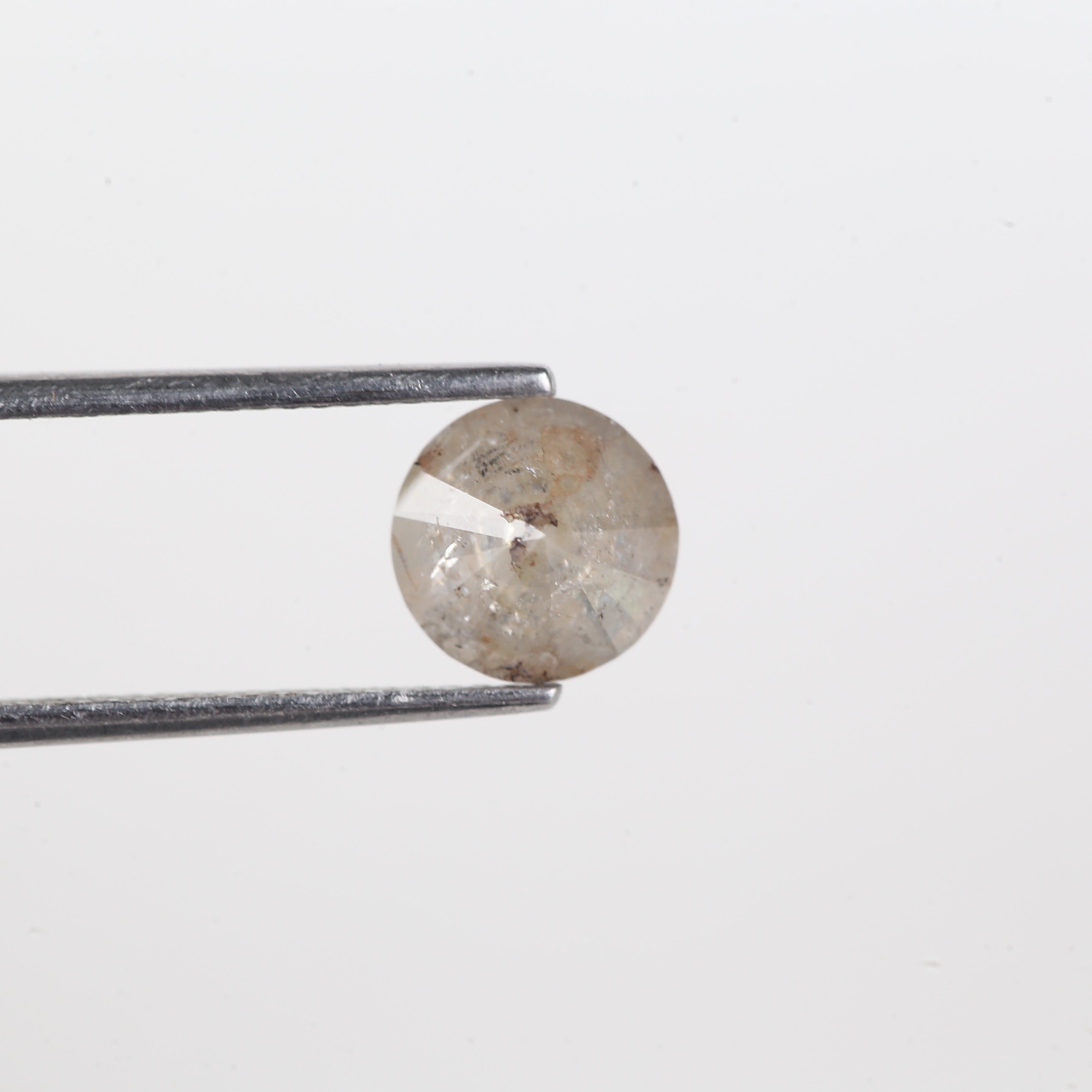 1.89 Carat Natural Icy Gray Round Cut Salt And Pepper Diamond 7.50 MM