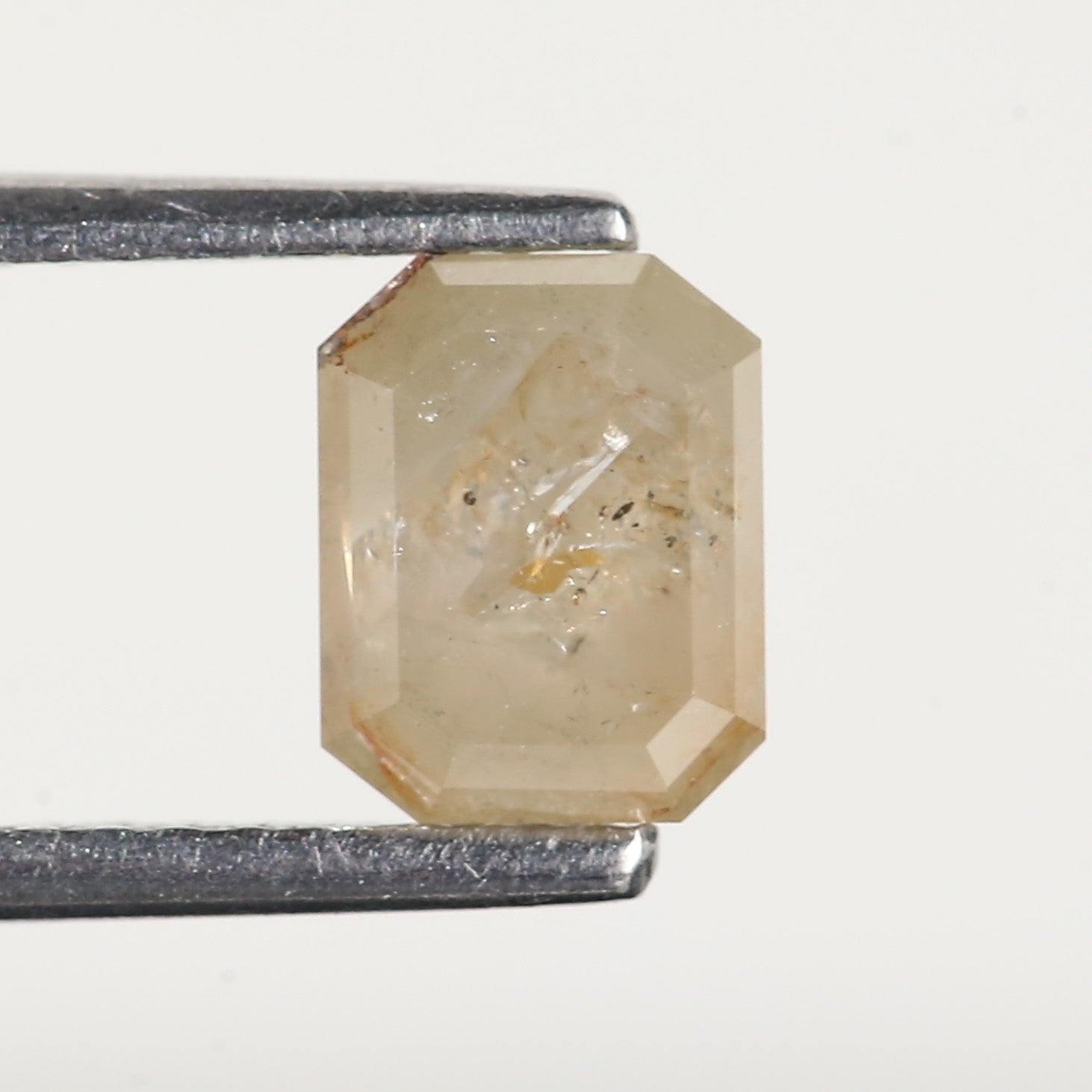 0.97 Carat Emerald Cut Salt and Pepper Natural Diamond 6.5 MM