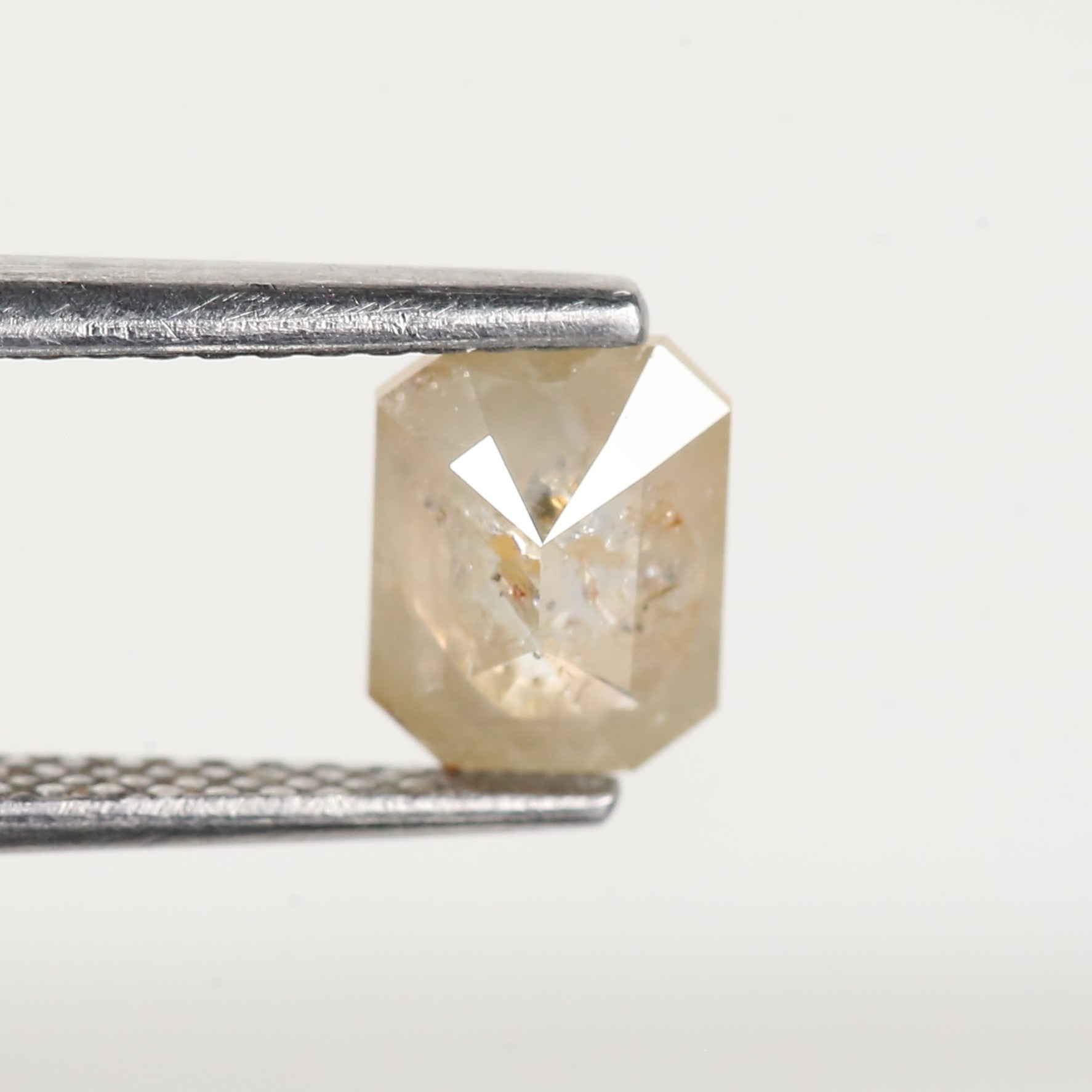 0.97 Carat Emerald Cut Salt and Pepper Natural Diamond 6.5 MM