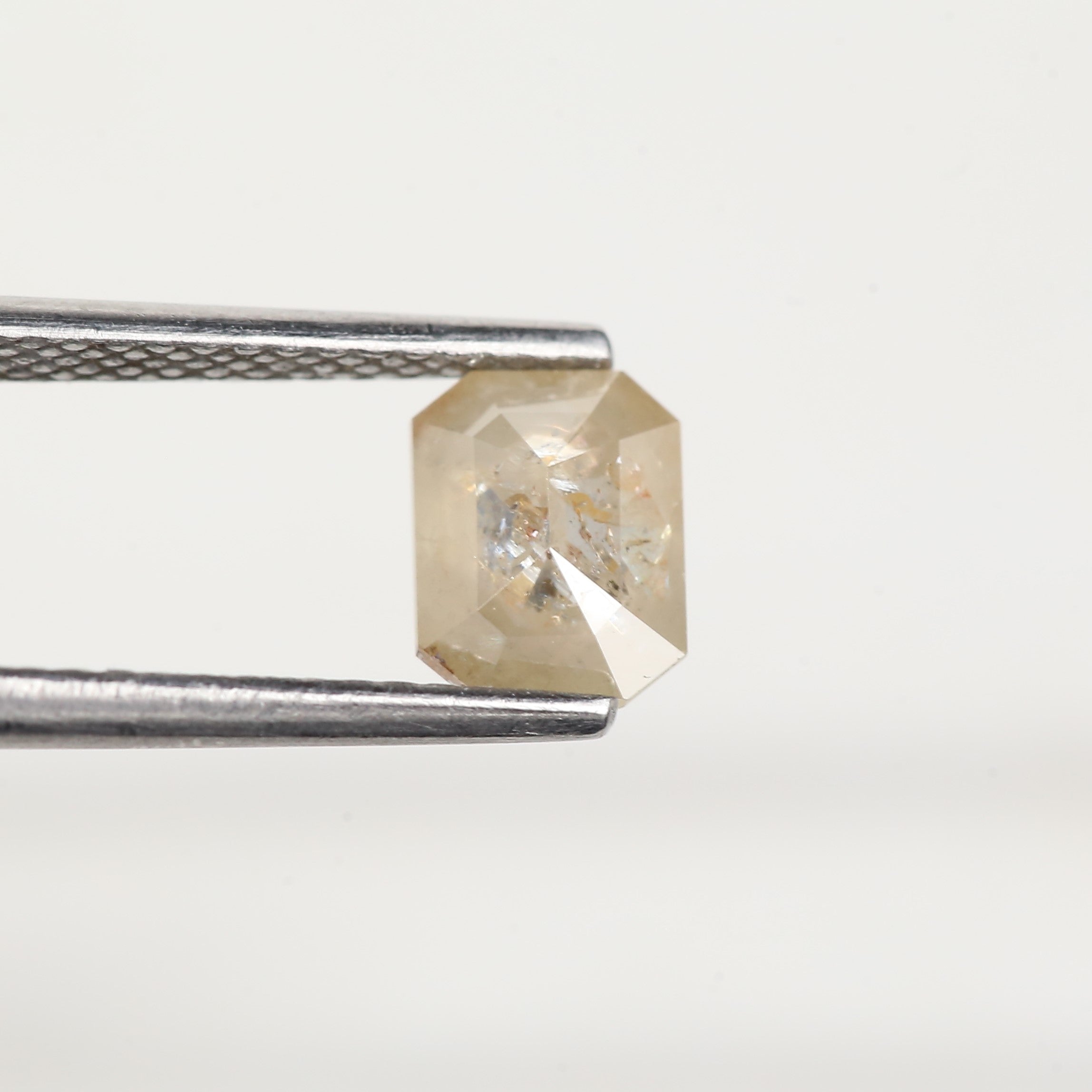 0.97 Carat Emerald Cut Salt and Pepper Natural Diamond 6.5 MM