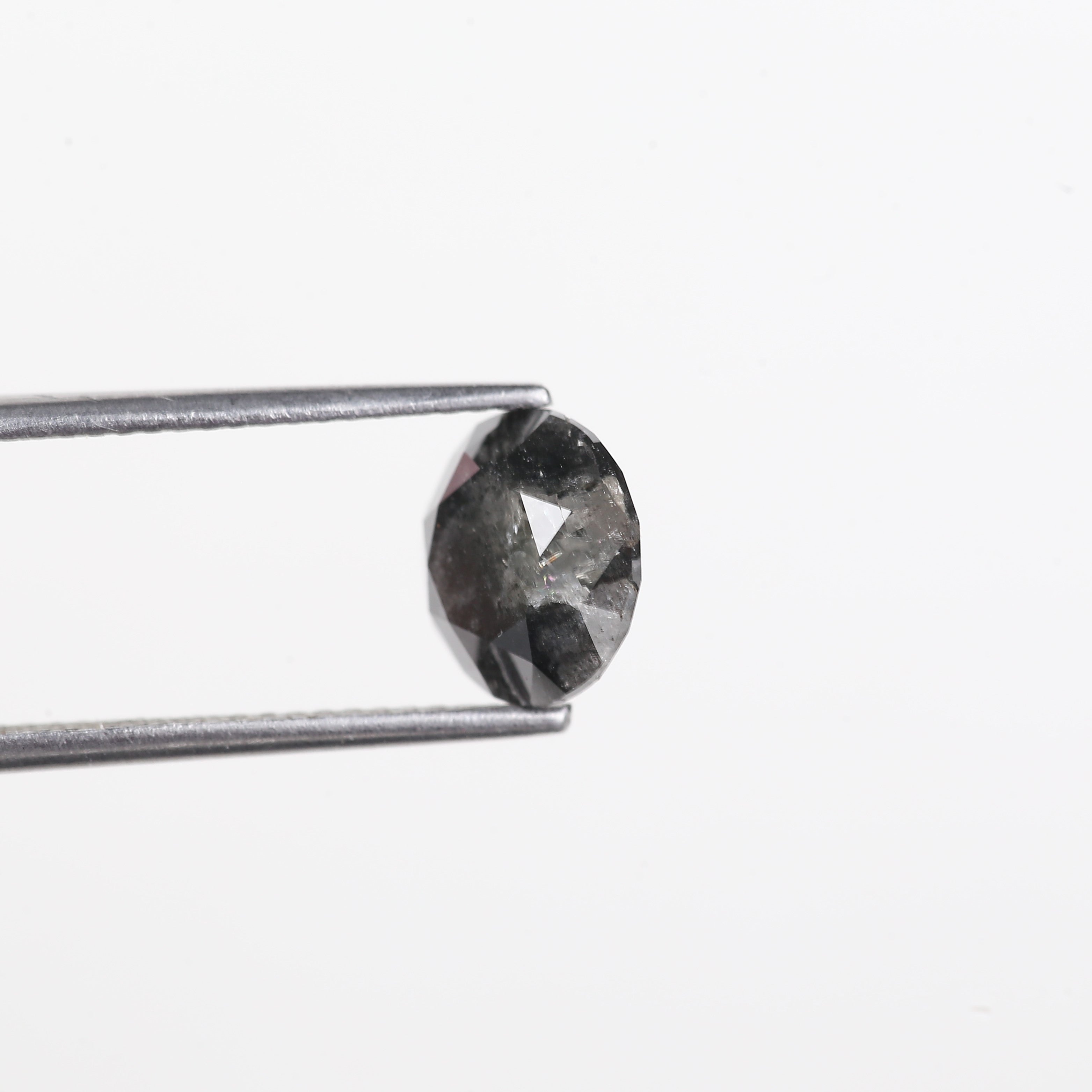 2.65 Carat Natural Fancy Black Round Salt And Pepper Diamond 8.90 MM