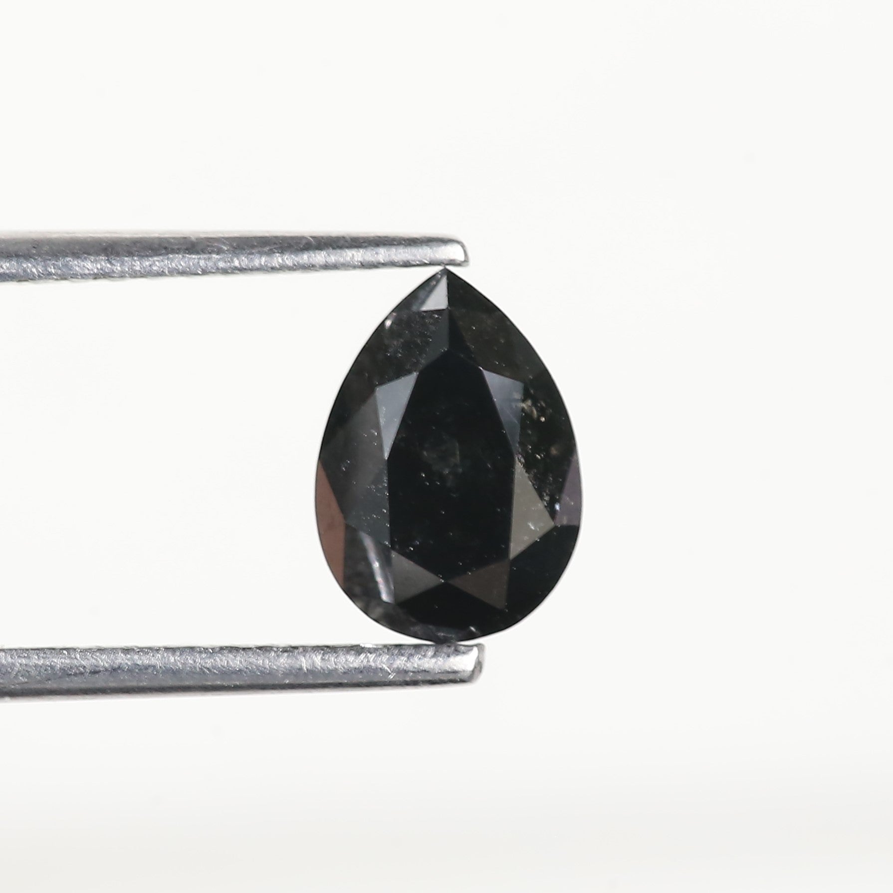 1.25 Carat Pear Cut Black Natural Loose Diamond 7.9 MM
