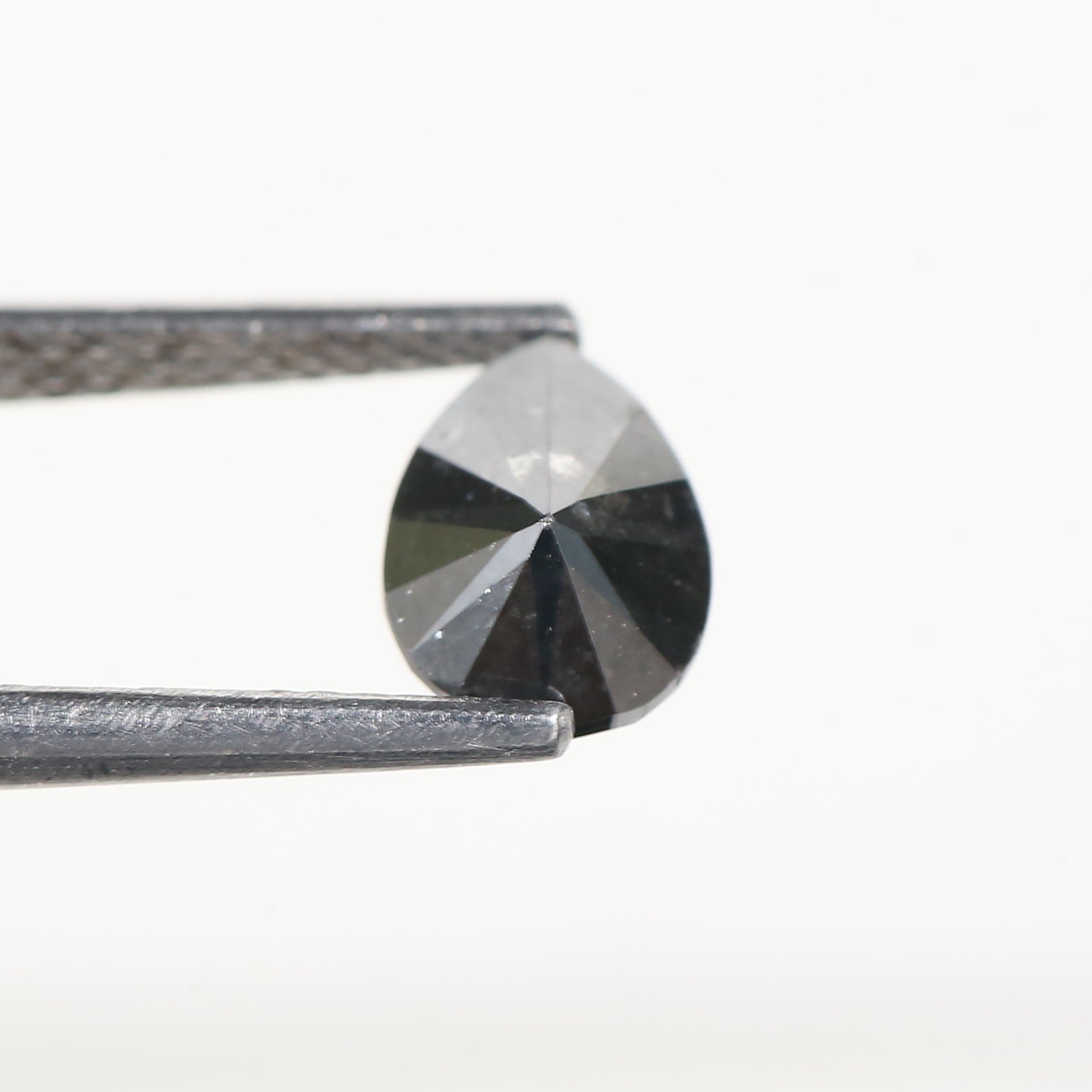 1.25 Carat Pear Cut Black Natural Loose Diamond 7.9 MM